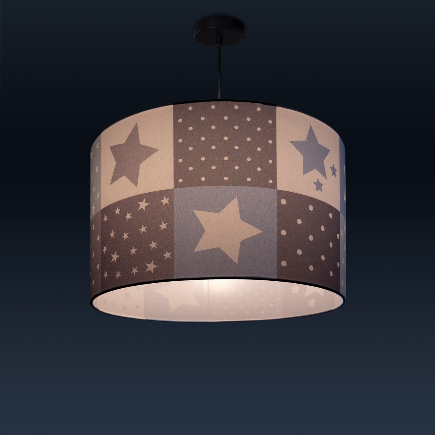 Deckenlampe Motiv Kinderzimmer Paco Leuchtmittel, LED E27 ohne Sternen Home Cosmo Lampe 345, Pendelleuchte Kinderlampe