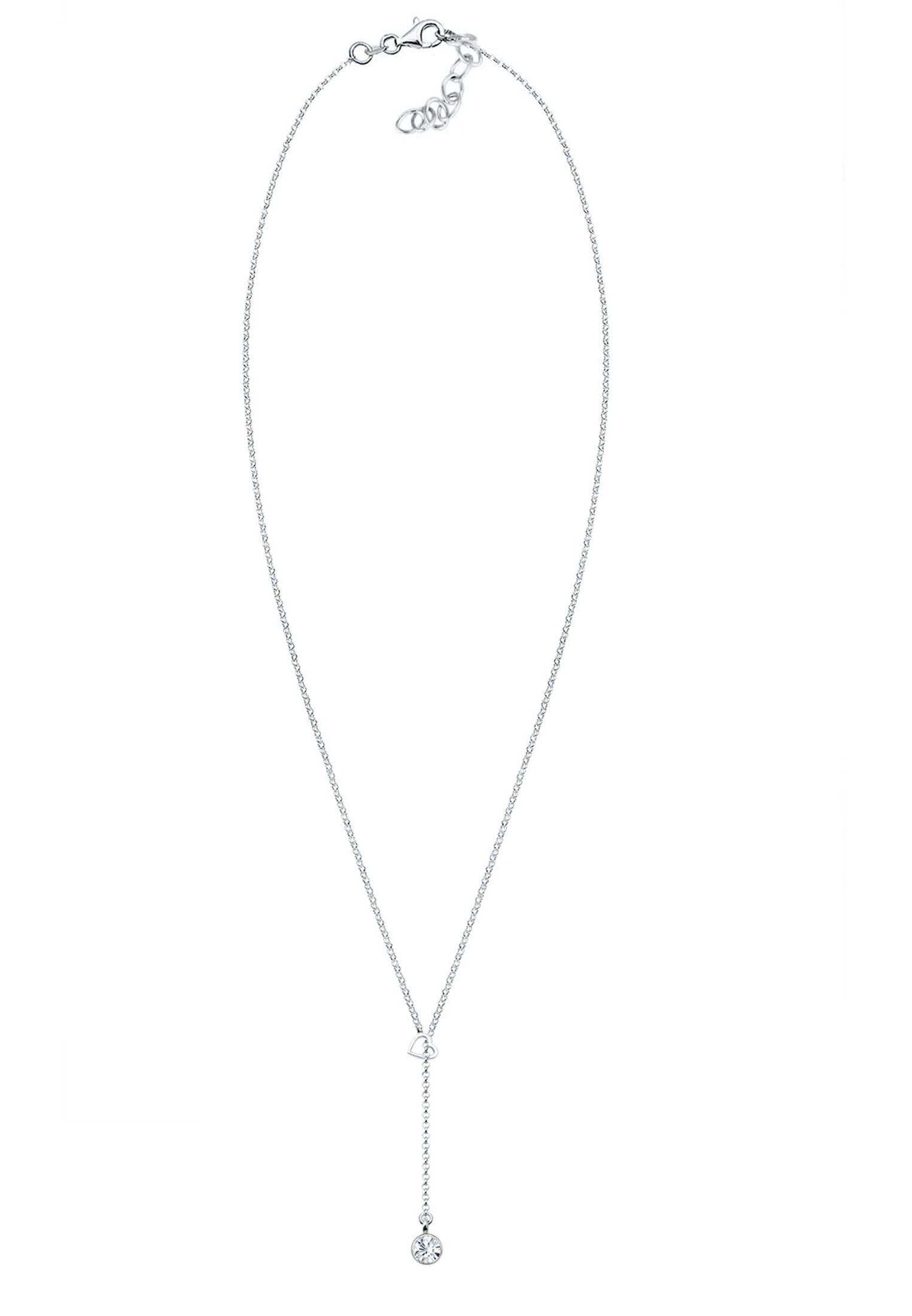 Elli Collierkettchen Y-Kette Herz mit Kristallen von Swarovski® 925 Sterling Silber