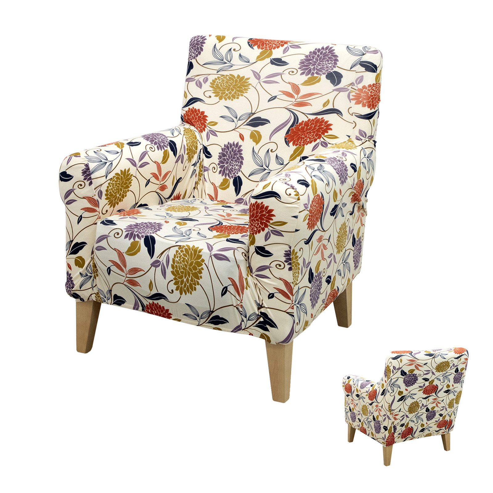 BTTO Sesselhusse Floraler Sesselbezug,Stretch Einzelsofa Möbelschutz mit Ar günstig online kaufen