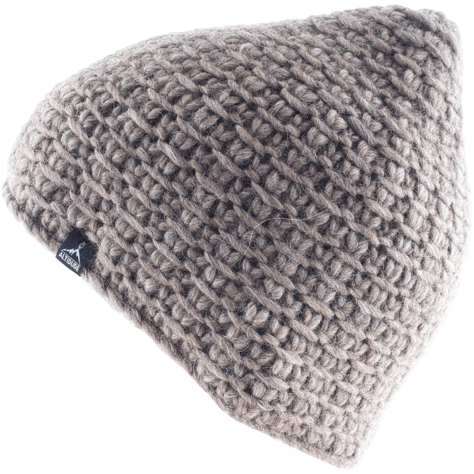 ALTIDUDE Beanie Winter Mütze Nest Grob Strickmütze Unisex Beanie Alpaca Merino Wolle Braun