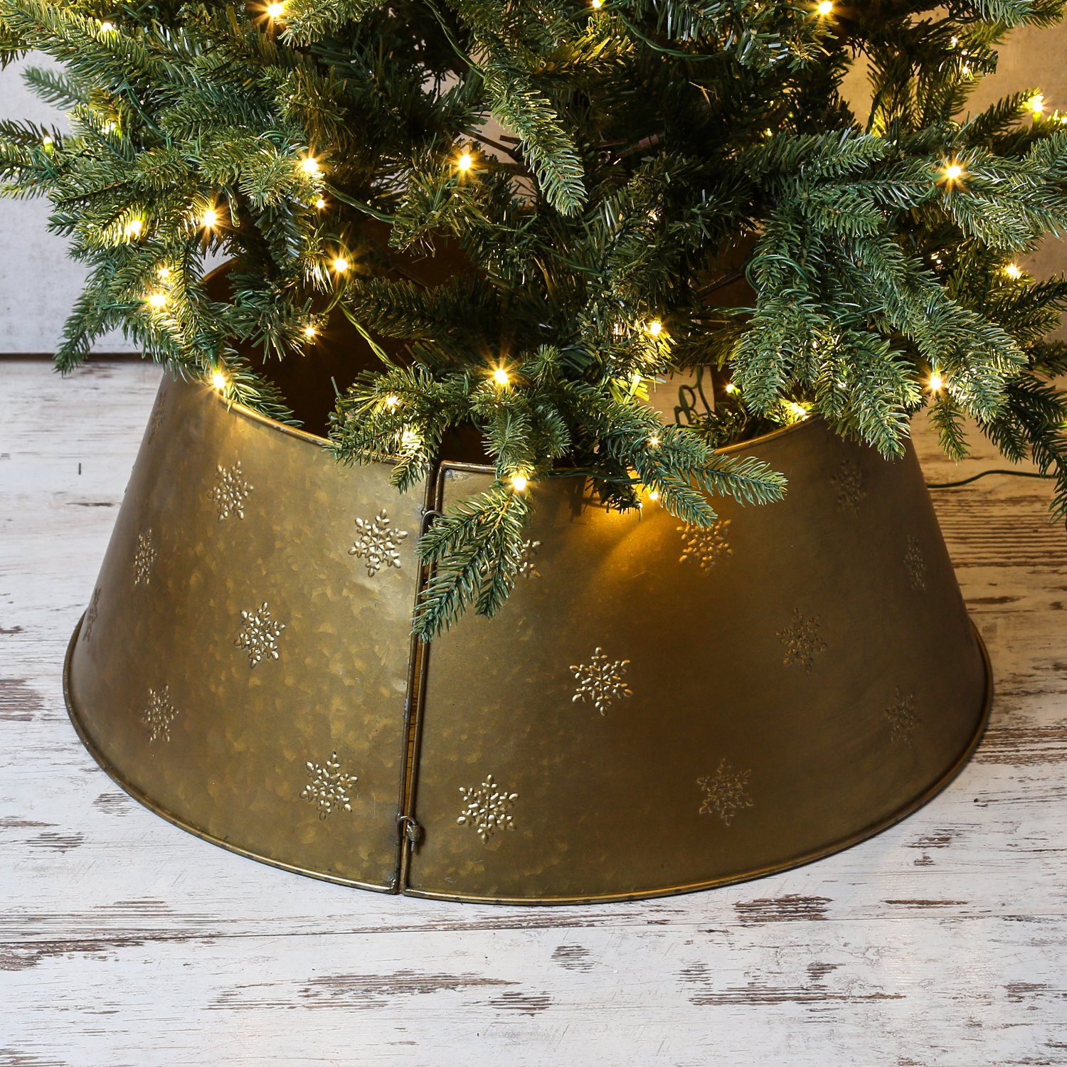 MARELIDA Christbaumständer Weihnachtsbaumring Metall Verkleidung für  Baumständer Baumring D: 70cm (1-tlg) | Weihnachtsbaumständer