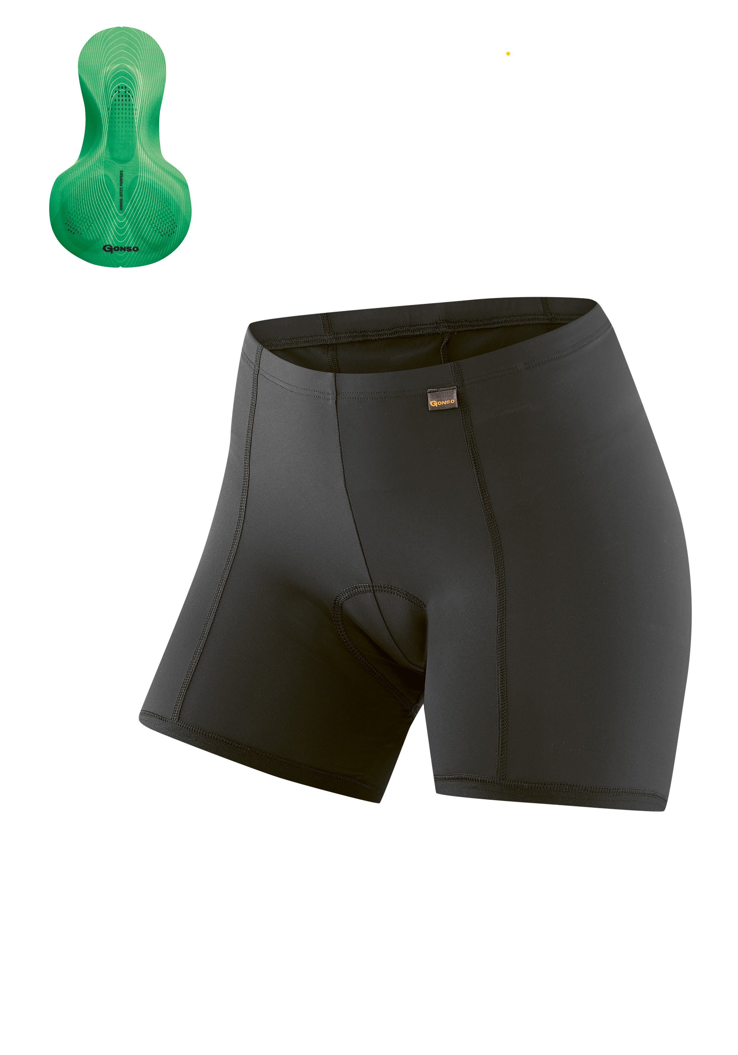 Gonso Fahrradhose Sitivo U W Damen Fahrradunterhose, Radhose mit speziellem Sitzpolster, Tight Fit