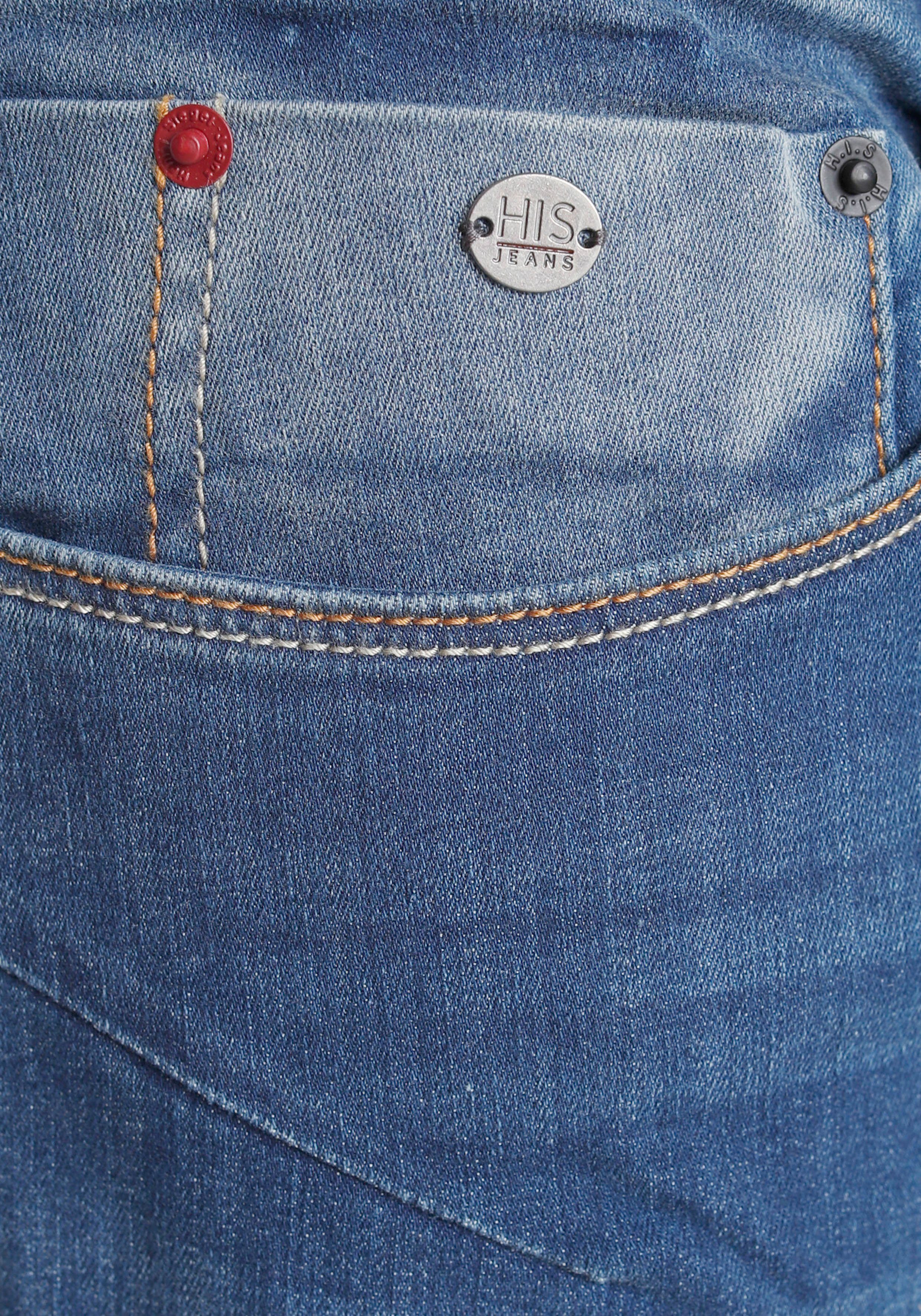 Ozon wassersparende ANTIN blue mid Ökologische, H.I.S Produktion Wash Comfort-fit-Jeans durch
