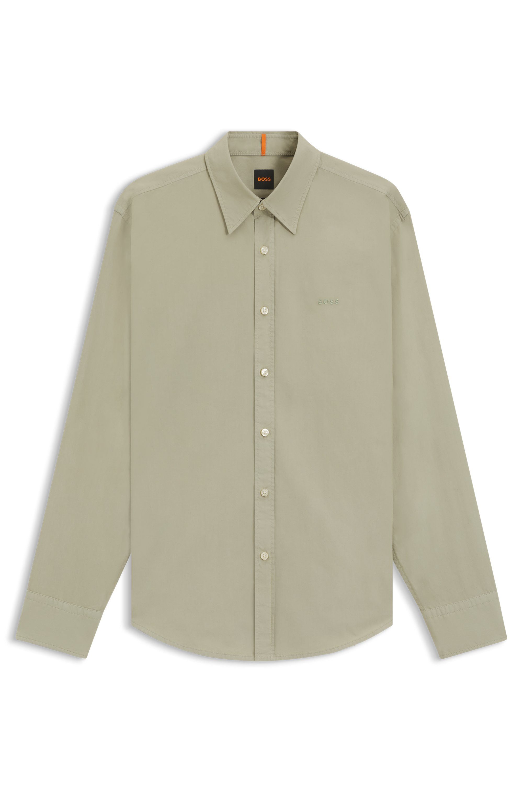 BOSS ORANGE Langarmhemd Relegant Regular Fit Baumwolle mit BOSS Stickerei und klassischem Kent Kragen – Bild 5 von 5