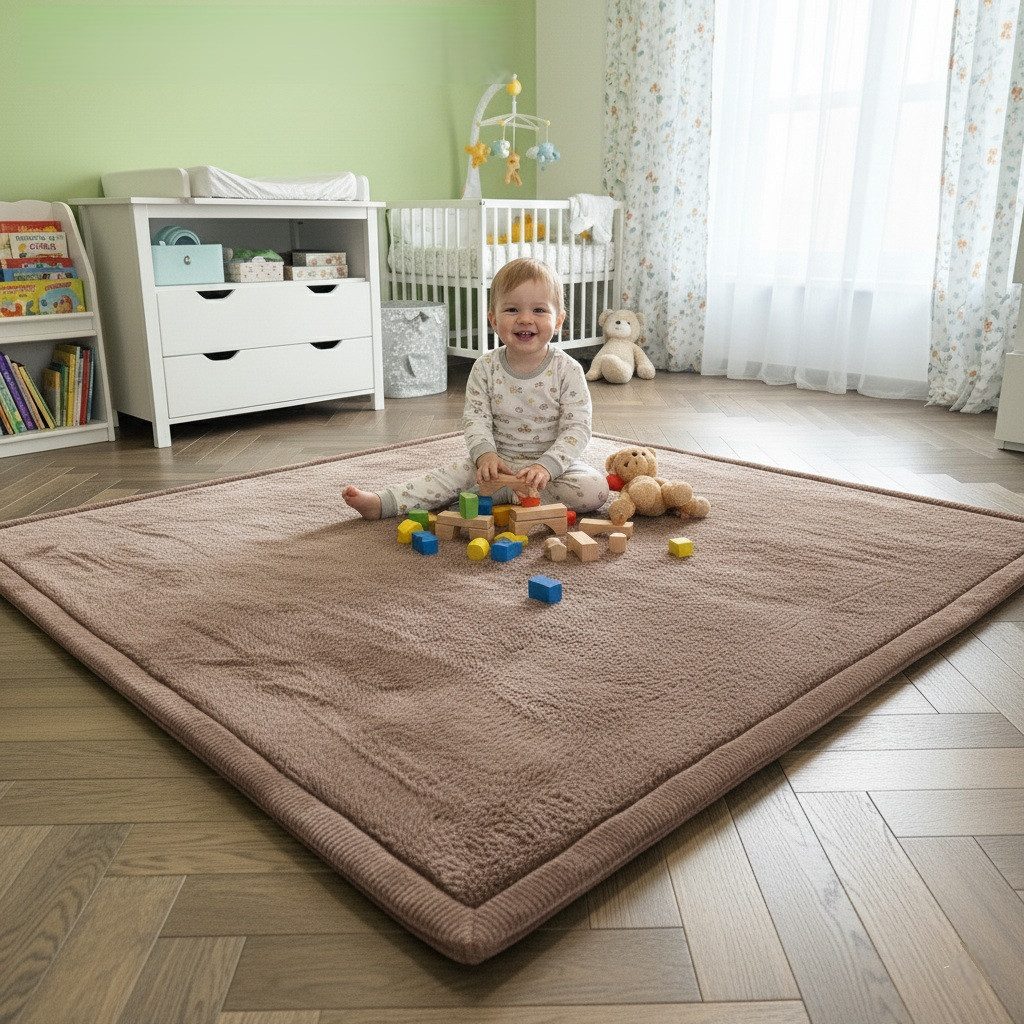 Vimoda Kinderteppich Spielmatte, Krabbelmatte, [3 cm] rutschfest weich & dick, rechteckig, Höhe: 30 mm, Krabbelmatte Baby, kinderzimmer, Spielzimmer