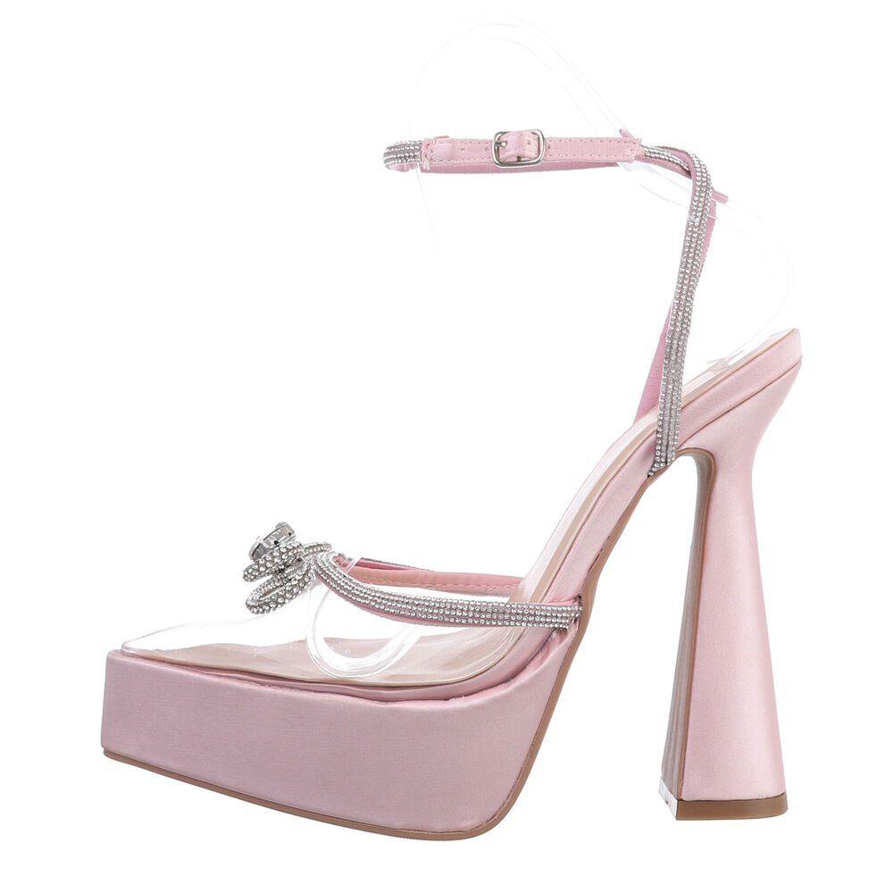 Ital-Design Damen Abendschuhe Party & Clubwear Plateaupumps Blockabsatz High Heel Туфлі in Rosa