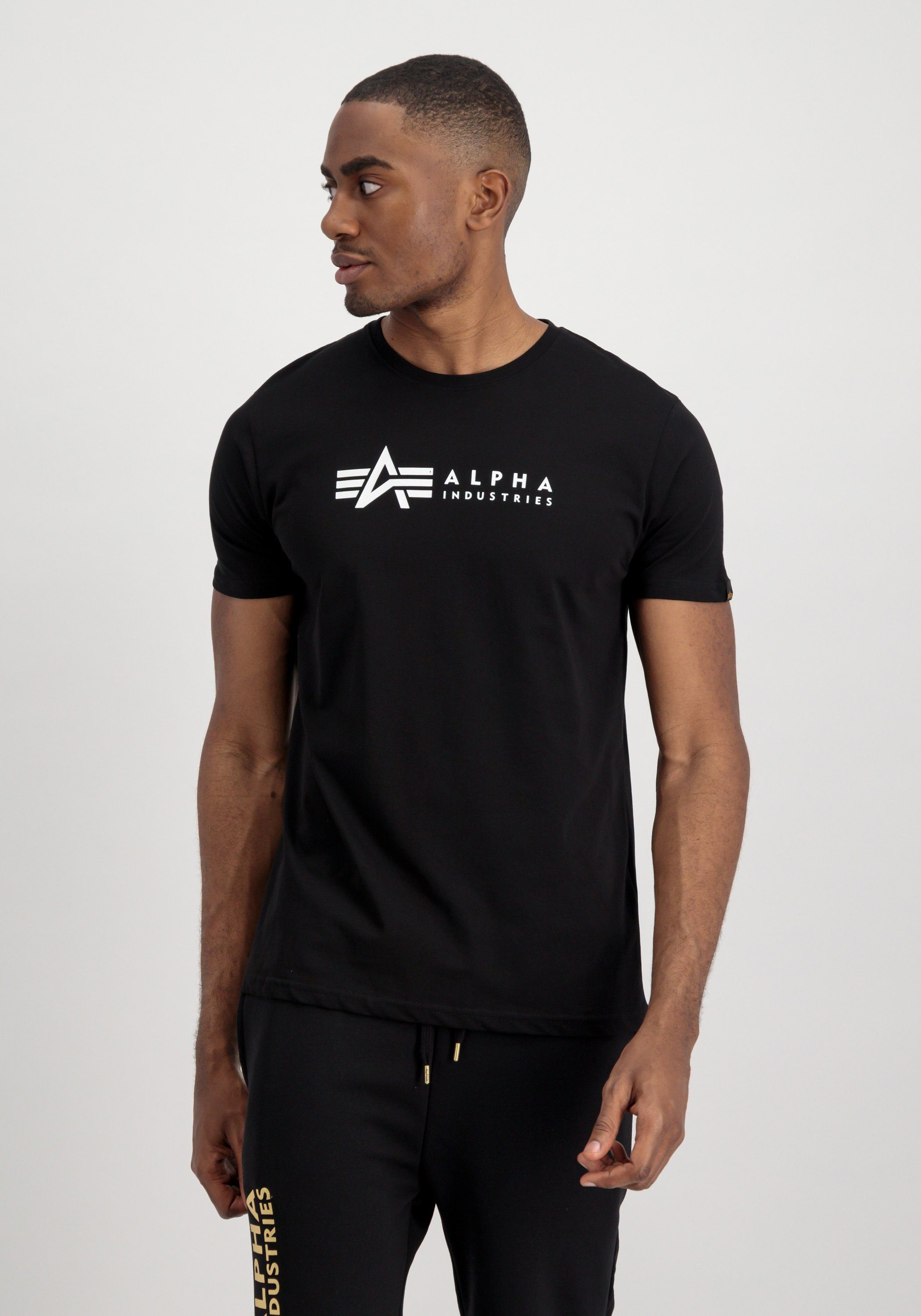 Alpha Industries T-Shirt Alpha Industries Men - T-Shirts Alpha Label T 2 Pack black/white