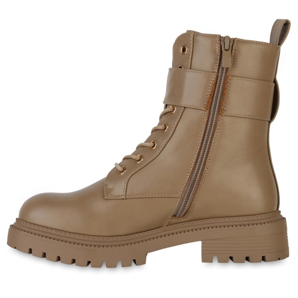 VAN HILL 841356 Schnürstiefelette Damen Leicht Gefütterte Schnürstiefeletten Stiefeletten