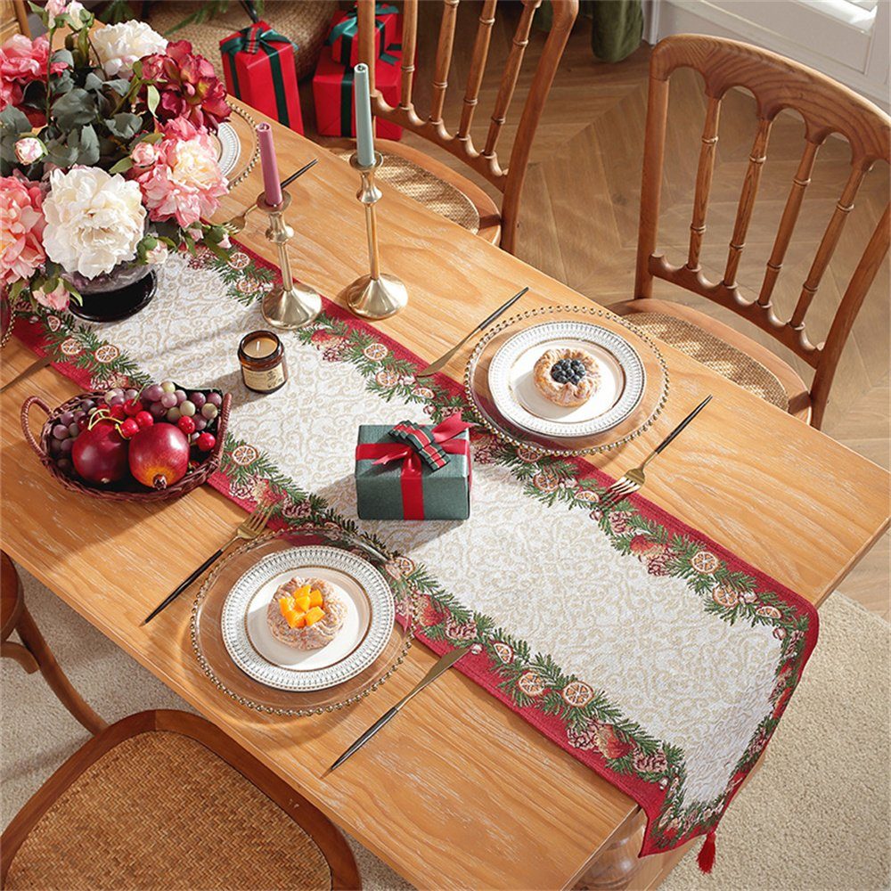 Dekorative Tischläufer Tischläufer Weihnachten Familientreffen, (1-tlg), Weihnachten, Tischflagge Partys, Weihnachtsdekoration Dekoration für