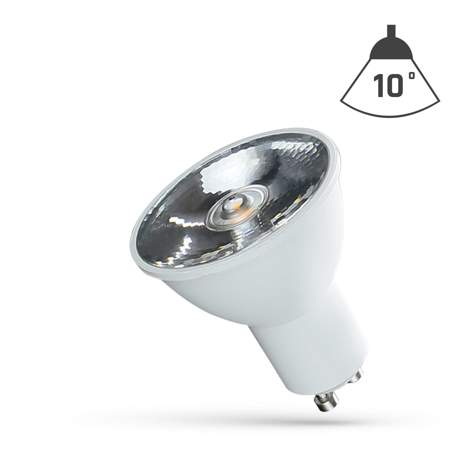 Spectrum LED-Leuchtmittel LED GU10 6W = 60W 10° Reflektor 350lm Abstrahlwinkel 230V Warmw 3000K, GU10, Warmweiß