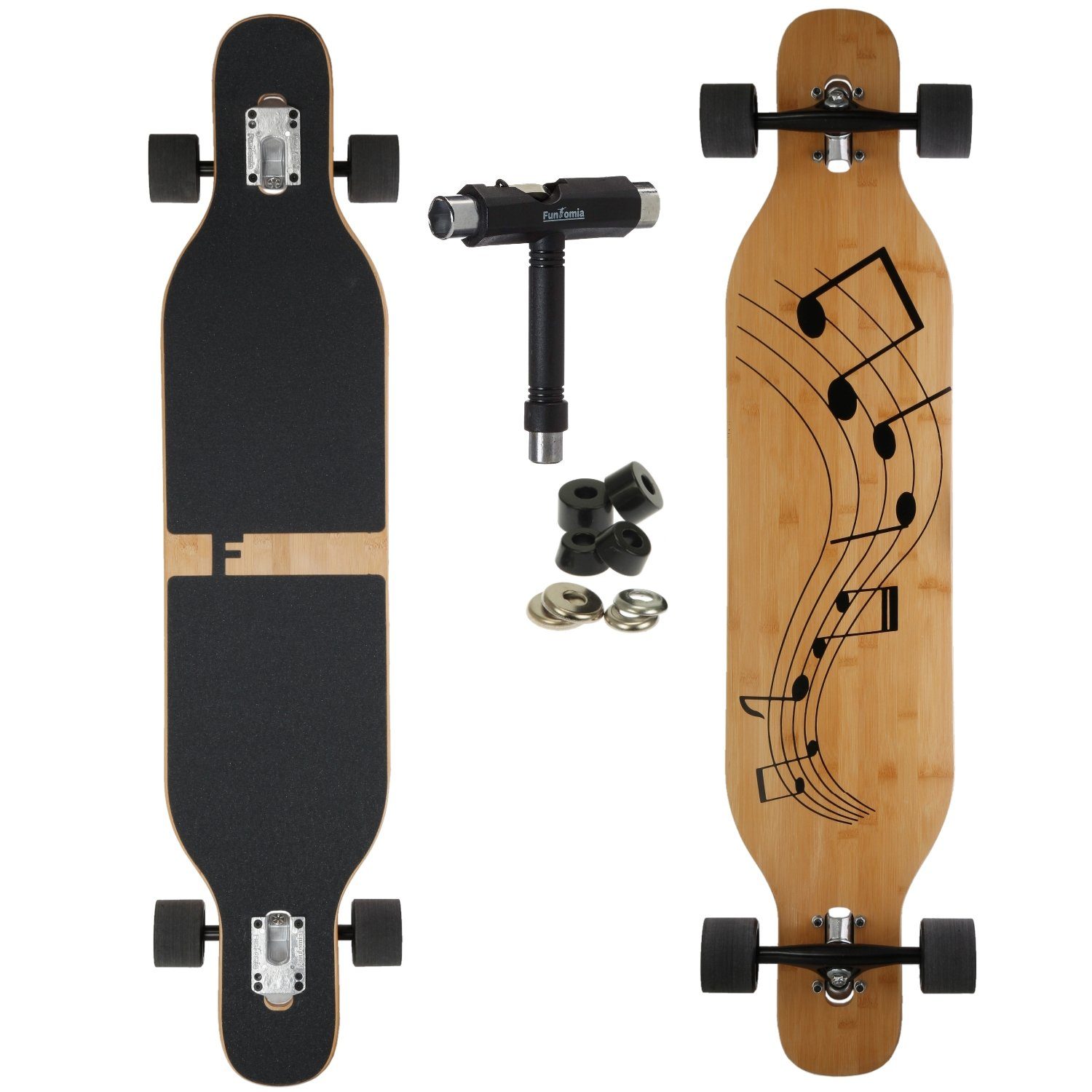 Longboard Camber Ahornholz Longboard in 3 Flex Stufen + T-Tool