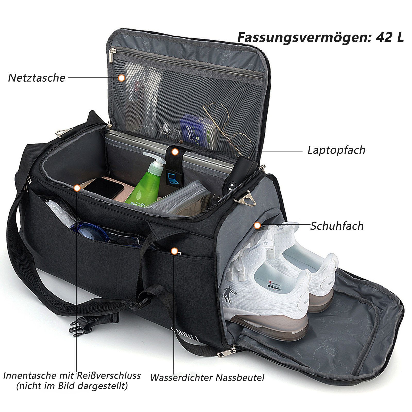 OKWISH Reisetasche Trainingstasche Sporttasche Handtasche Schultertasche günstig online kaufen