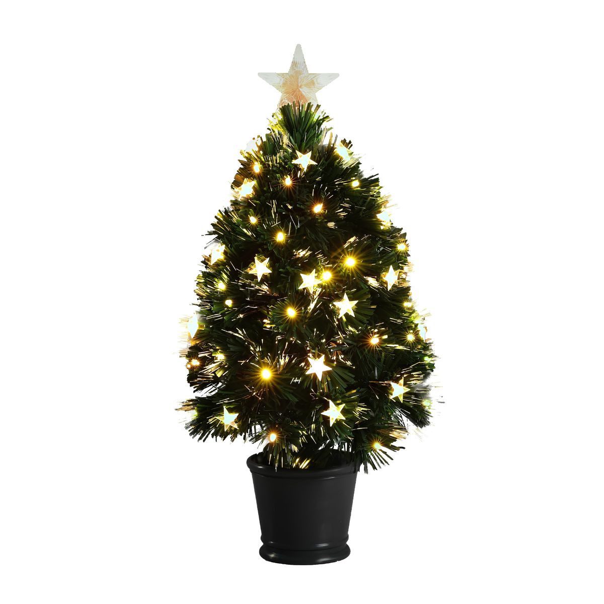 Luca Lighting Künstlicher Weihnachtsbaum Luca Lighting Mercury Baum Fibre Optic gruen warm weiss 65led 8 functi