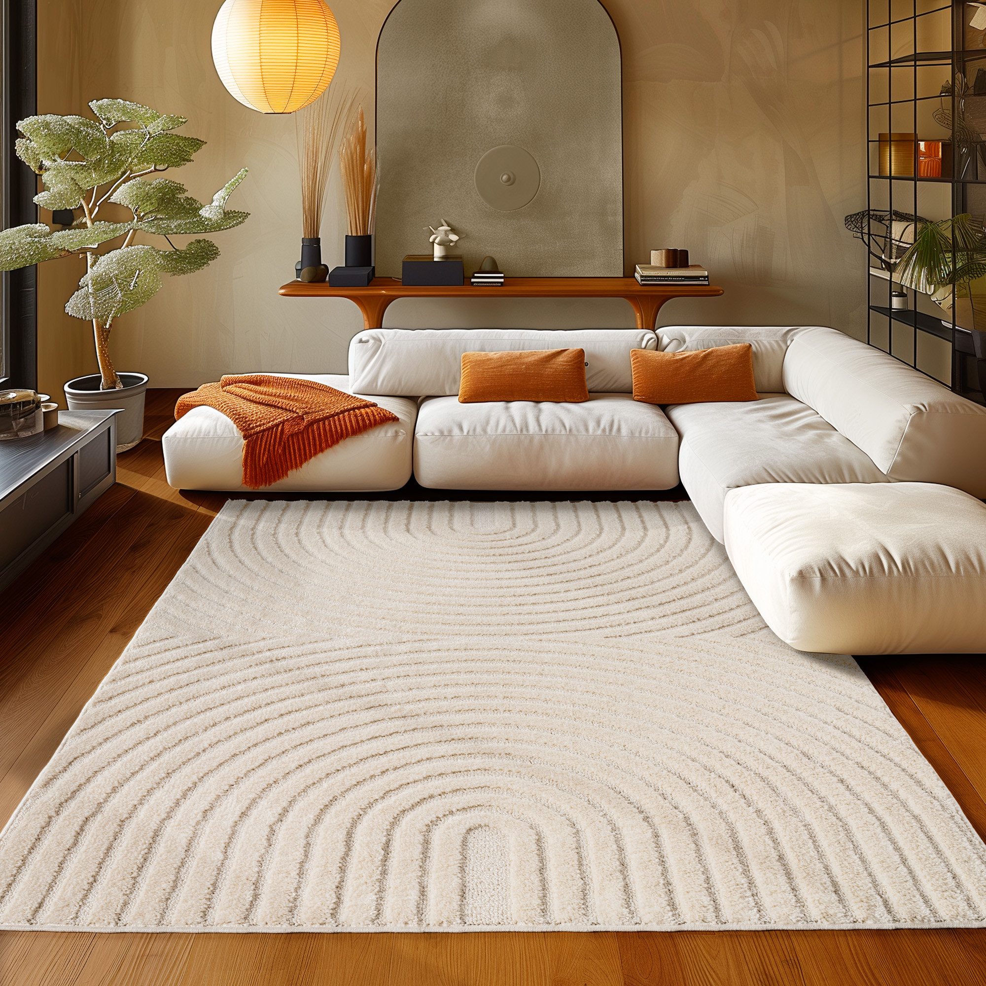 Teppium Teppich Boho-Design, Rechteckig, Höhe: 20 mm, Teppich Wohnzimmer Boho Design 3D Optik Skandinavische Stil