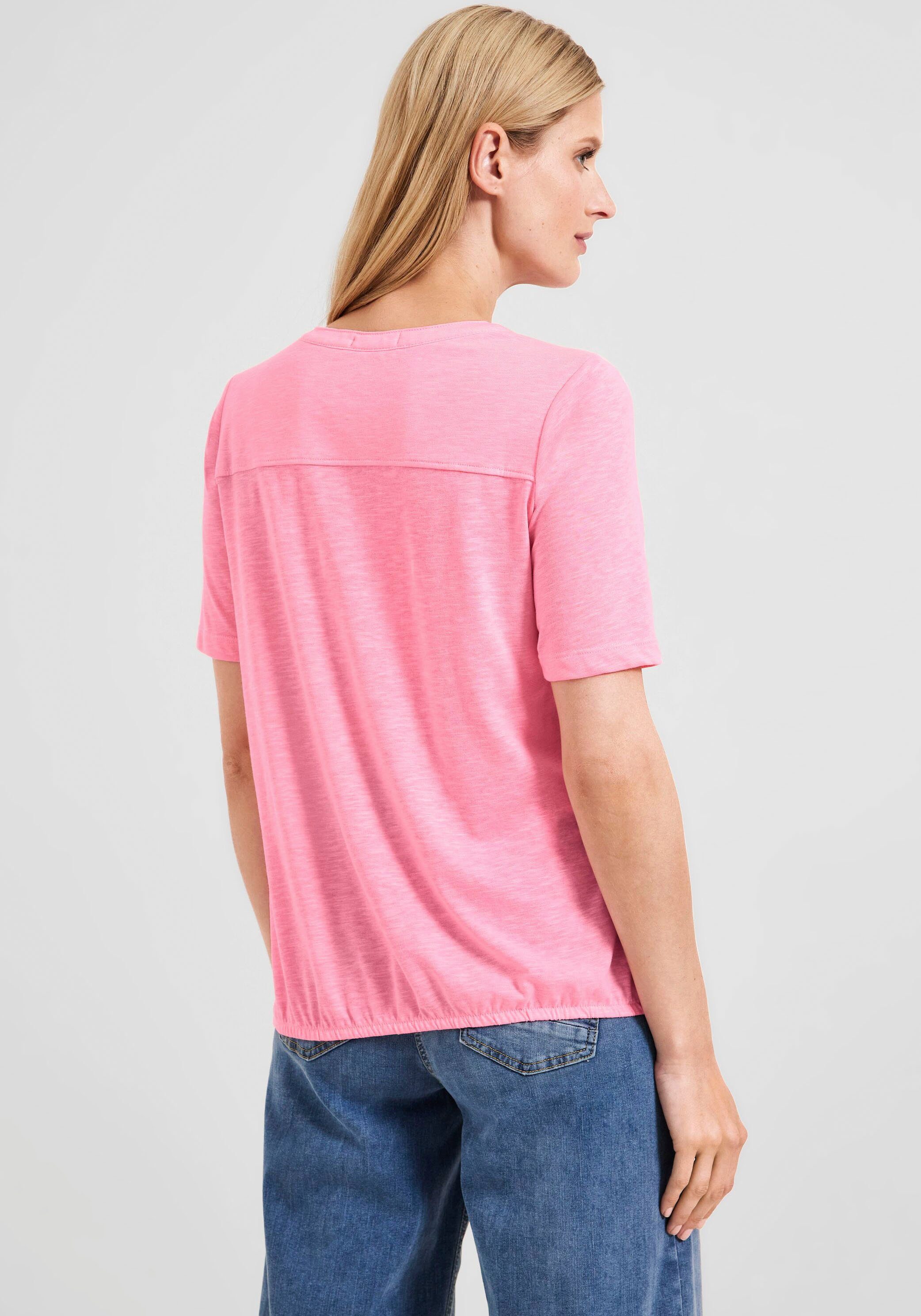 Cecil Shirttop in Melange neon pink Optik soft