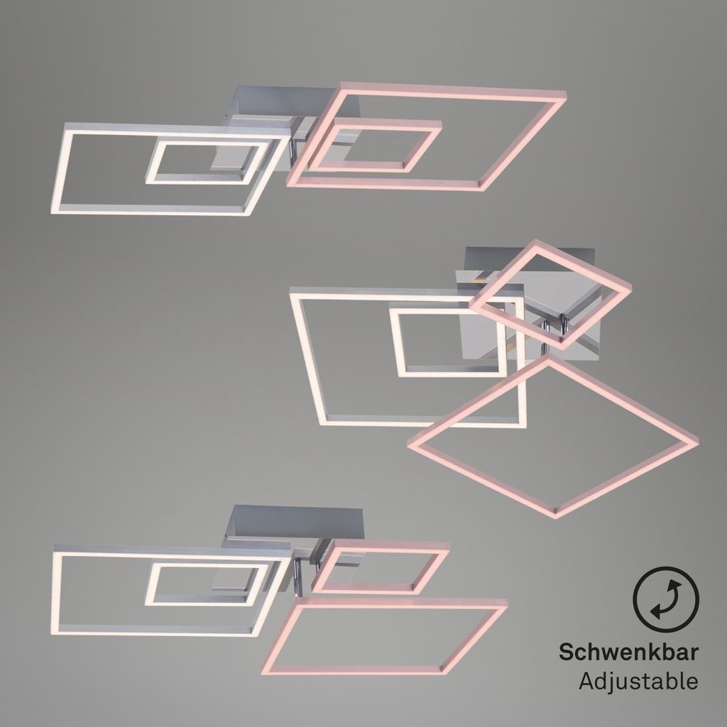 Briloner Leuchten LED Deckenleuchte 3132-018, Dimmfunktion, LED fest integriert, 2700K - Extra-Warmweiß, ModerneWohnzimmer Deckenlampe dimmbar und drehbar 3000K