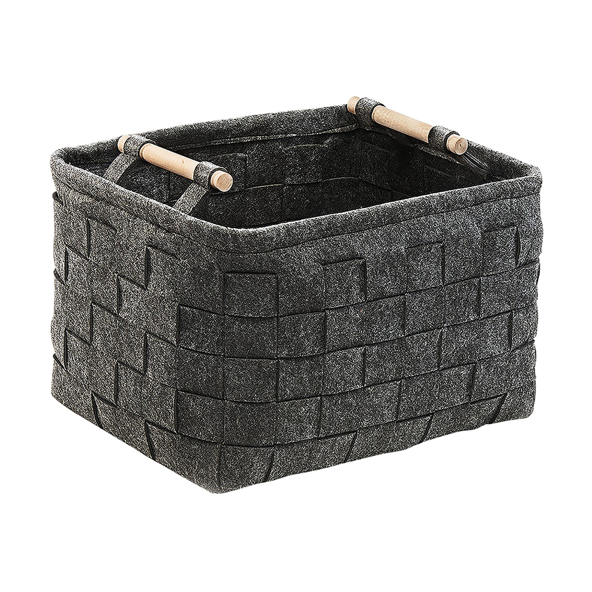Kaminholzkorb Filzkorb Aufbewahrungskorb dunkelgrau 41x33x30cm
