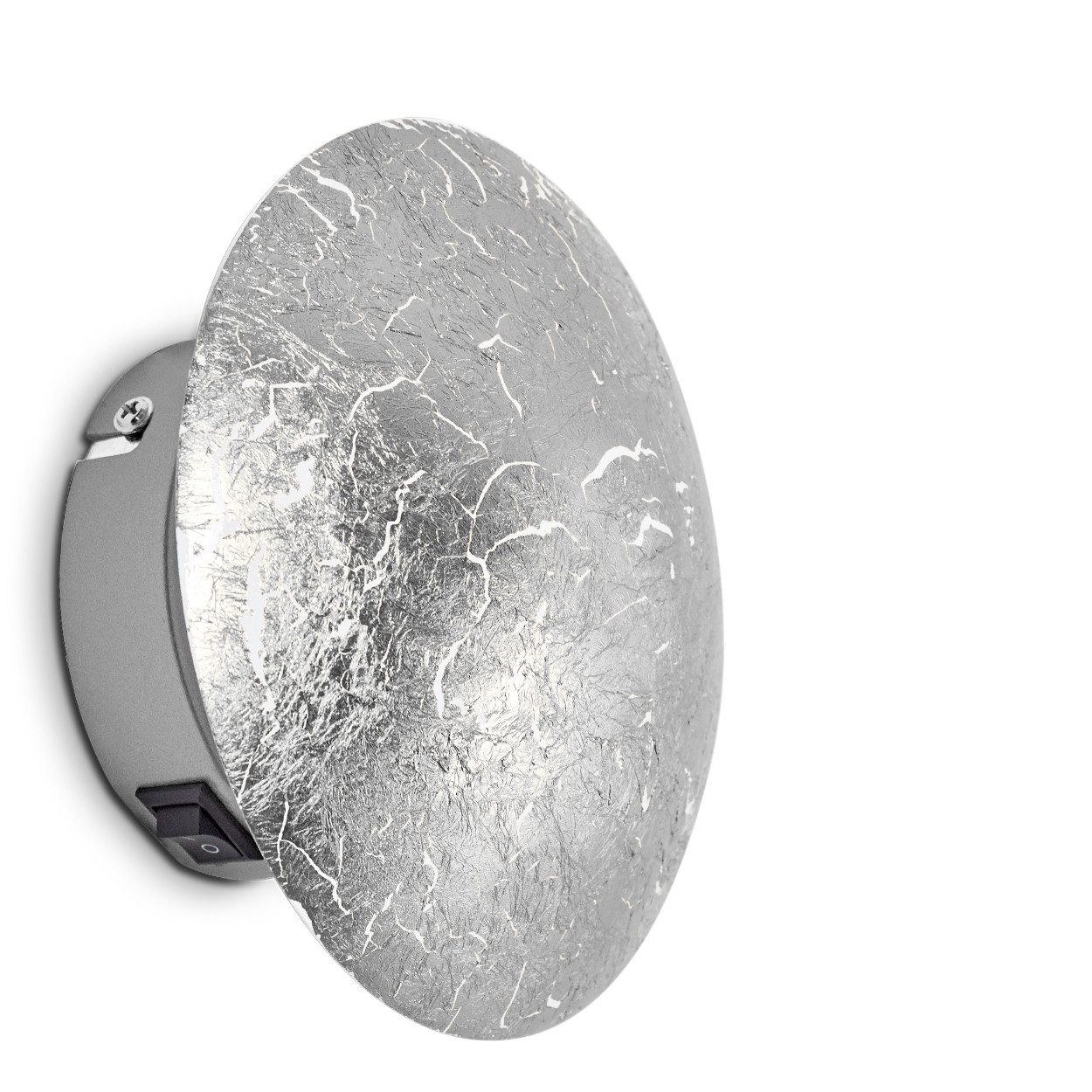 hofstein Wandleuchte »Godo« Wandlampe runde aus Metall in Silber mit Lichtspiel an der Wand, ohne Leuchtmittel, 1xG9, Innen mit Strahlen-Effekt in Struktur-Silber-Optik