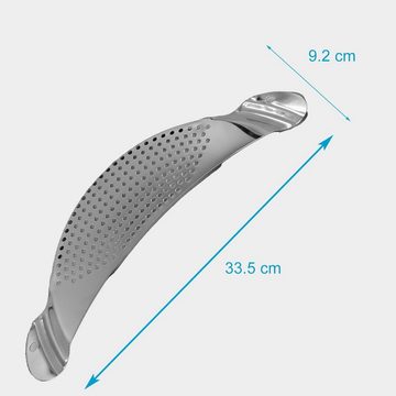 Intirilife Nudelsieb, Edelstahl, (1-St), Edelstahl Topfsieb in Halbmondform Flaches Nudelsieb