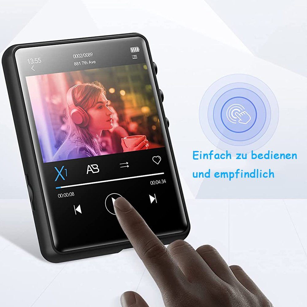 Jormftte Bluetooth,Tragbarem Hifi -Sound,16 GB MP3-Player (Entspannen)