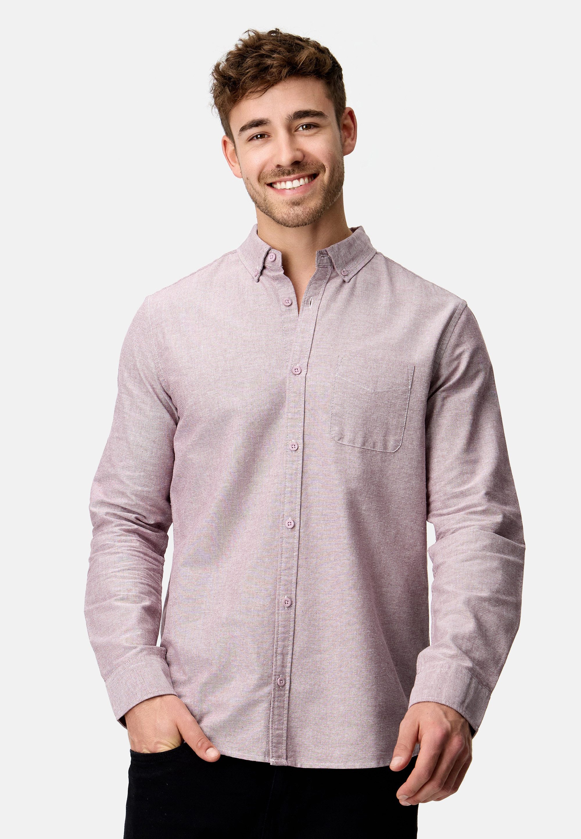 Indicode Langarmhemd Herren Kepner Herrenhemd Langarm mit Button-Down-Krage günstig online kaufen