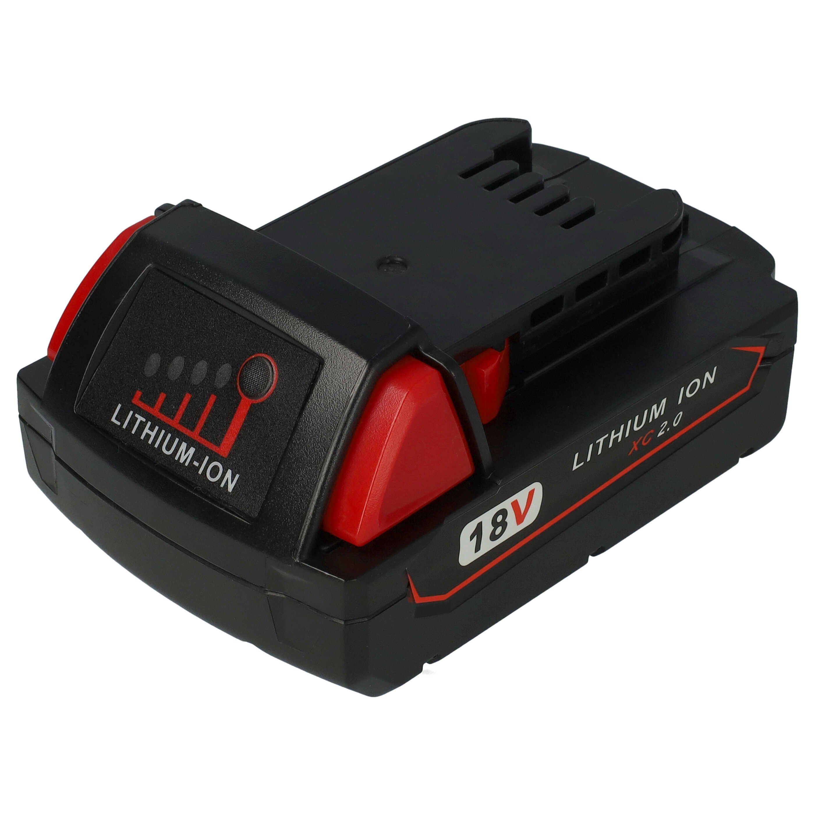 vhbw Akku passend für Milwaukee M18 AF-0, AF, BH-0, BH, BDD-402C, BDD-202C, Akku Akku Li-Ion 2000 mAh (18 V), Leistungsfähiger Austausch-Akku für Werkzeug Powertools wie