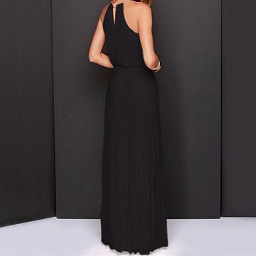 AFAZ New Trading UG Sommerkleid Abend-/Cocktailkleid, ärmelloses, plissiertes, modisches langes Kleid 2-in-1-Kleid, A-Linien-Kleid, Abendkleid, langärmliges Kleid