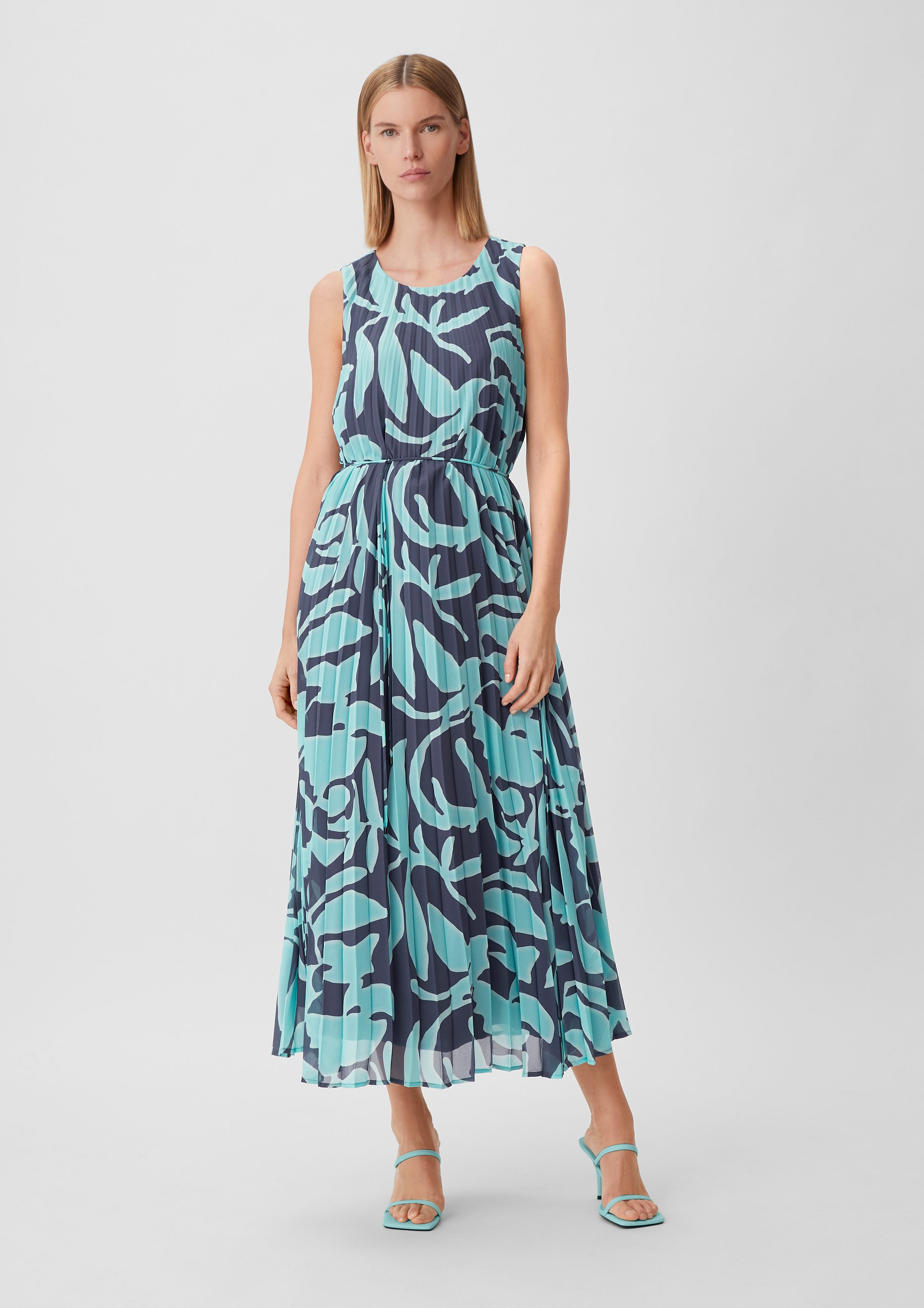 Maxikleid Chiffonkleid mit Plisseefalten