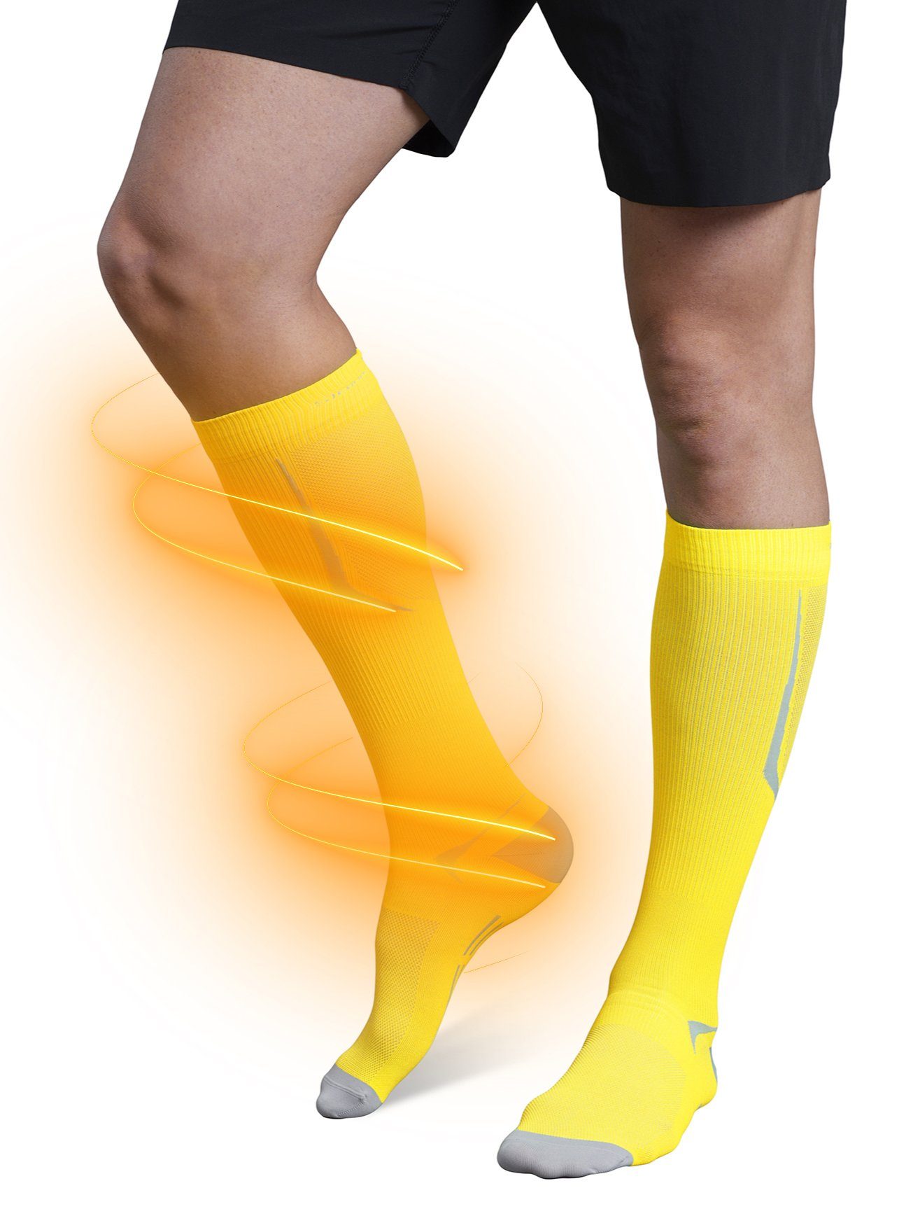 Strammer Max Performance® Kompressionsstrümpfe Performance atmungsaktiv, antibakteriell Gelb Socks Compression