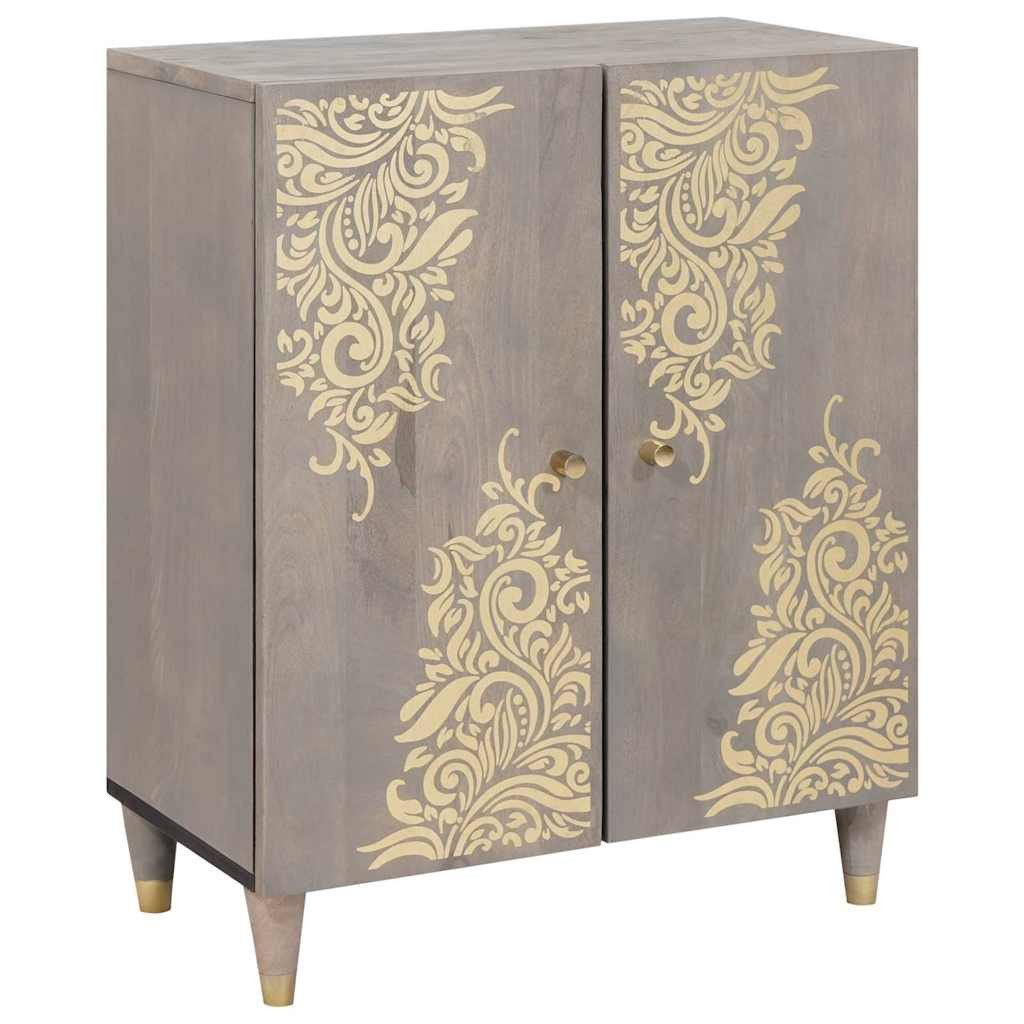 vidaXL Fächerschrank Sideboard Grau und Gold günstig online kaufen