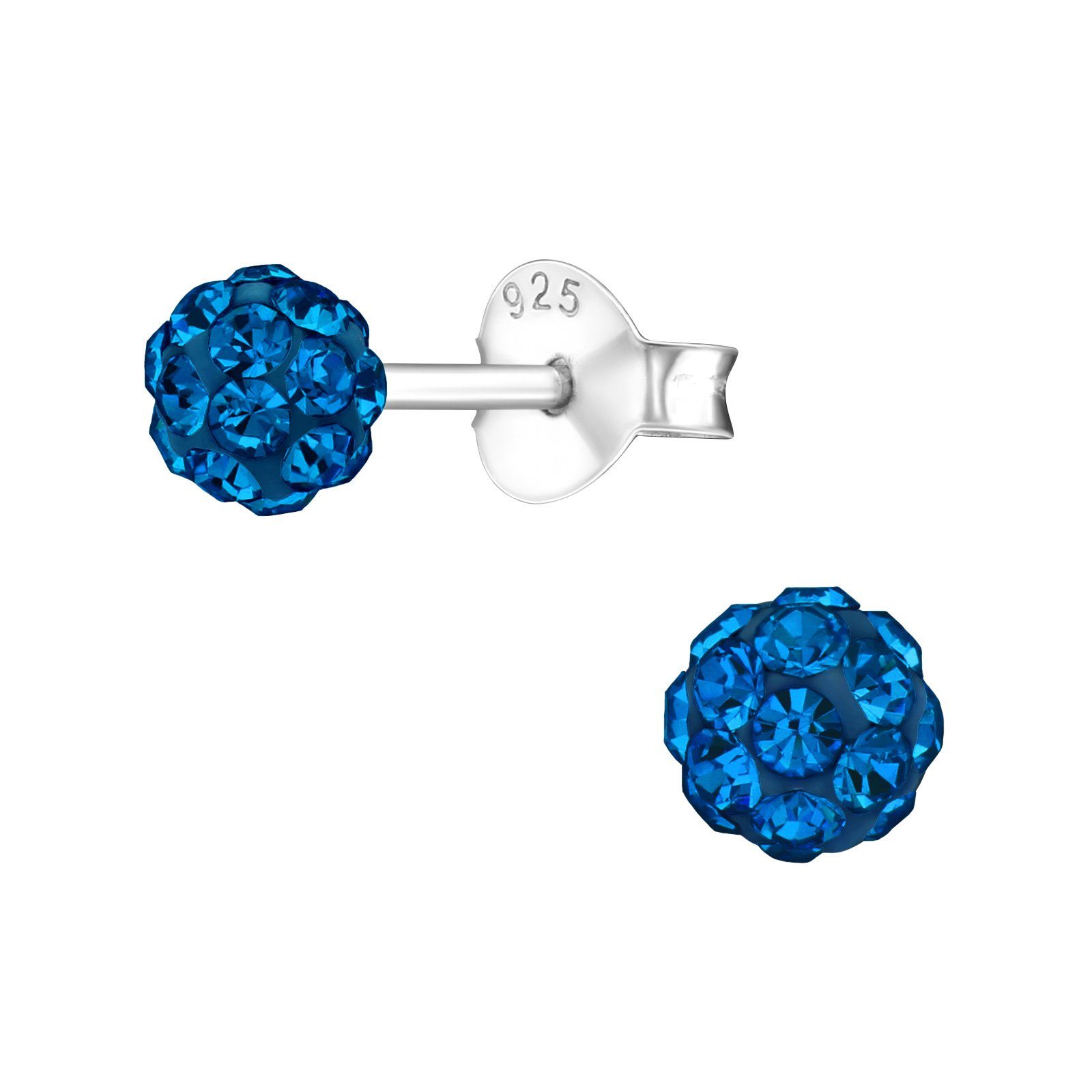 Paar Ohrstecker BALL KRISTALL capri blue, 2-tlg.