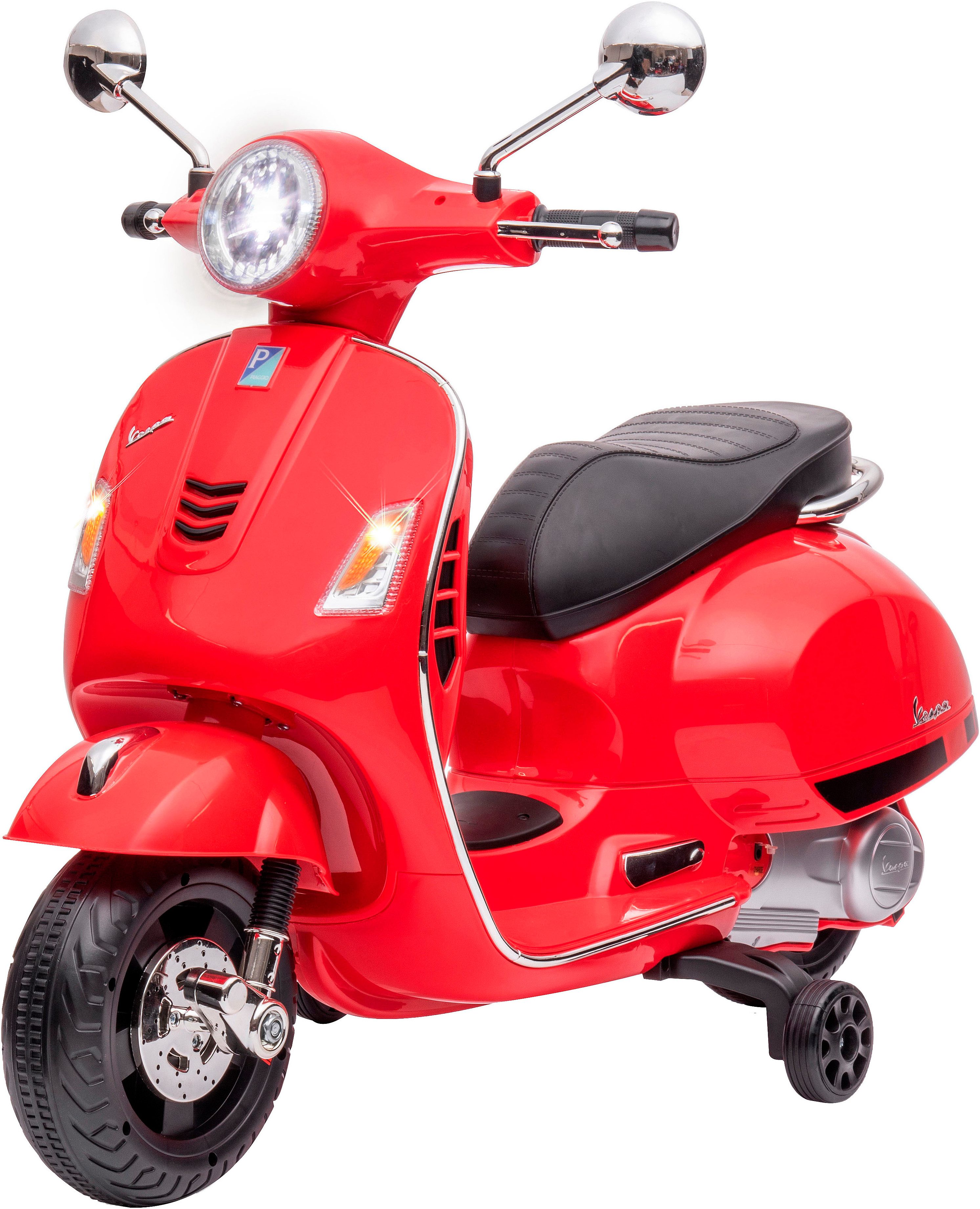Jamara Elektro-Kinderroller Ride-on Vespa GTS 125, Li-Power 12.6, Belastbarkeit 30 kg, mit Licht- und Soundeffekten