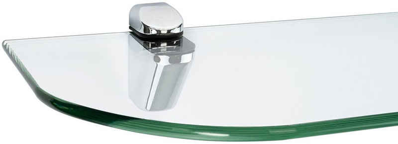 ib style Wandregal Glasregal 6mm klar 60 x 15 cm + Clip CUCALE Verchromt, Glasboden aus ESG-Sicherheitsglas - Wandregal