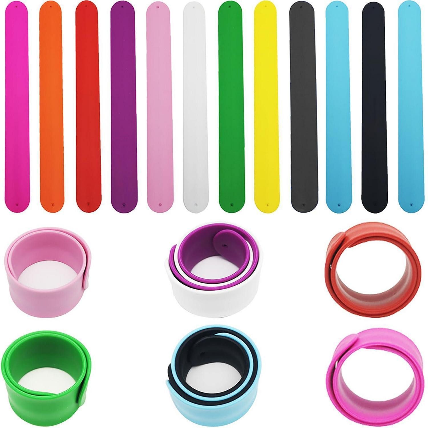 LuxusKollektion Kreativset Slap-Armbänder Silikon DIY Bastelset 12er Set