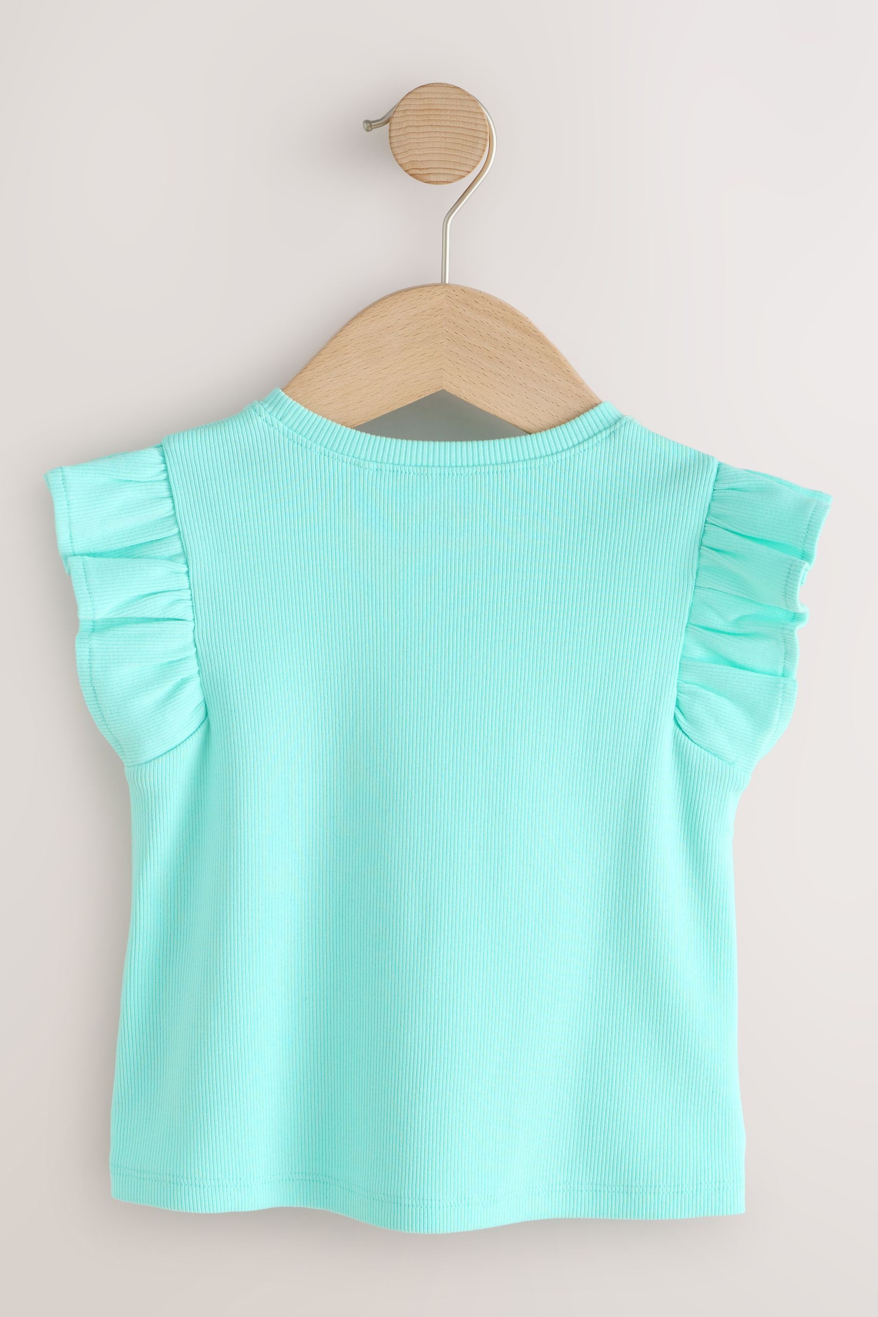 Next Langarmbluse Geripptes Trägertop mit Rüschen (1-tlg)