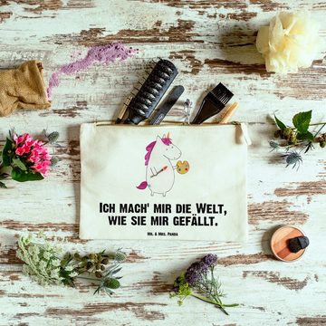Mr. & Mrs. Panda Kosmetiktasche Grösse XL Große Einhorn Künstler - Weiß - Geschenk, Kosmetiktasche, M (1-tlg), Formbeständig