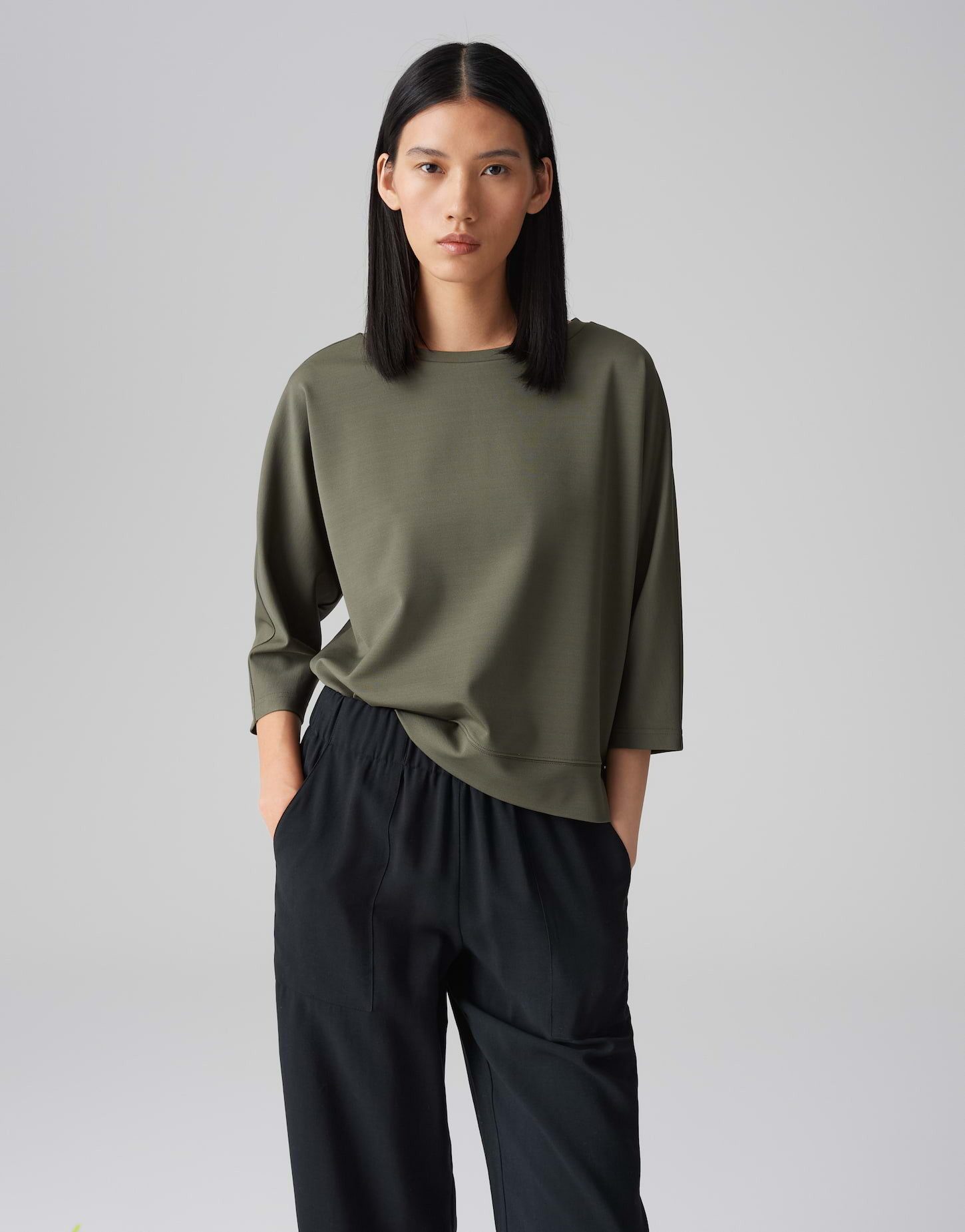 OPUS 3/4-Arm-Shirt SALANE mit Fledermausärmeln U-Boot-Ausschnitt, günstig online kaufen
