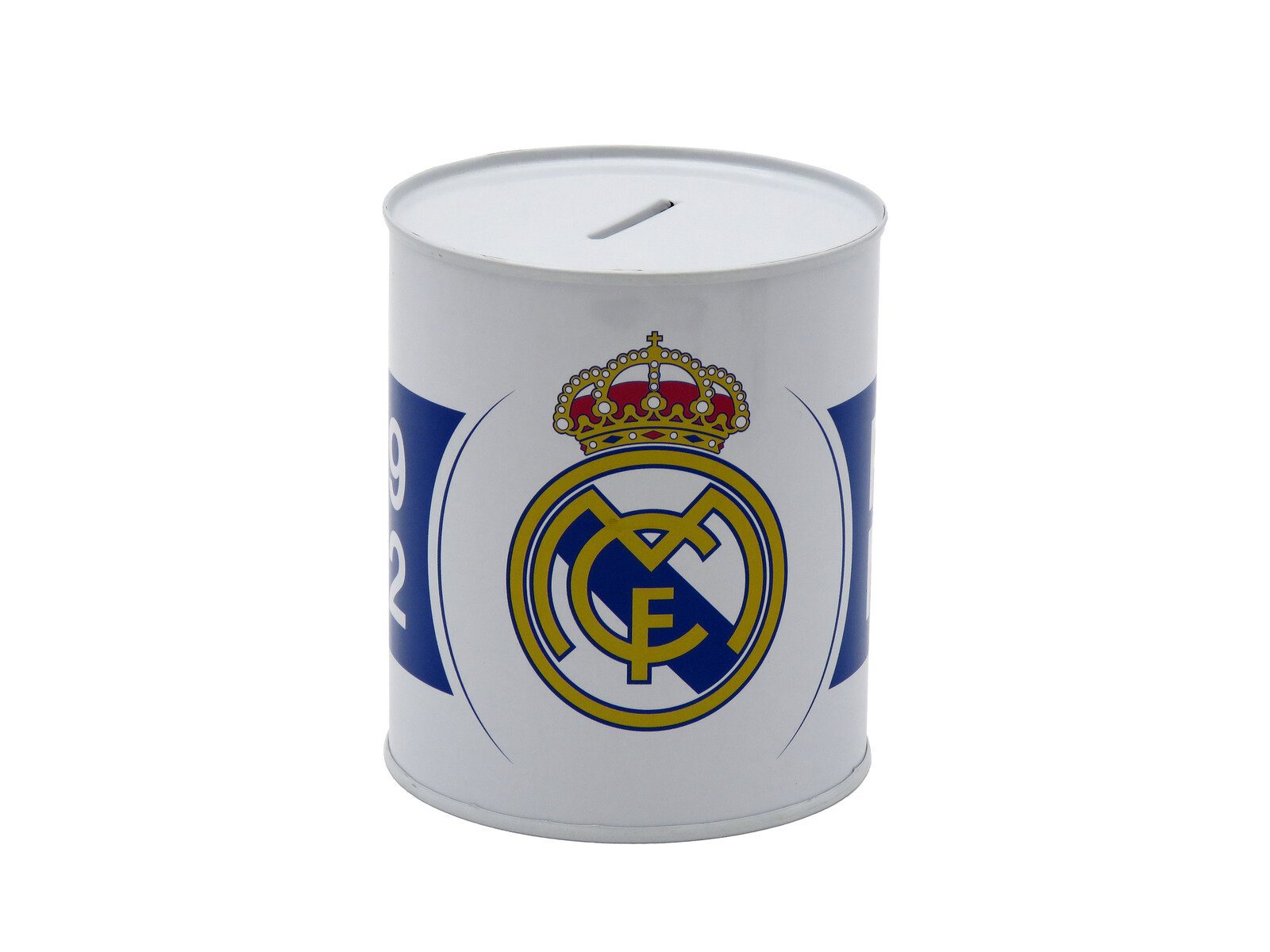 Real Madrid Spardose 15 × 10 × 10 cm Geldbox aus Metall für Kinder und Fans, (1-tlg), ideal zum Sammeln von Taschengeld