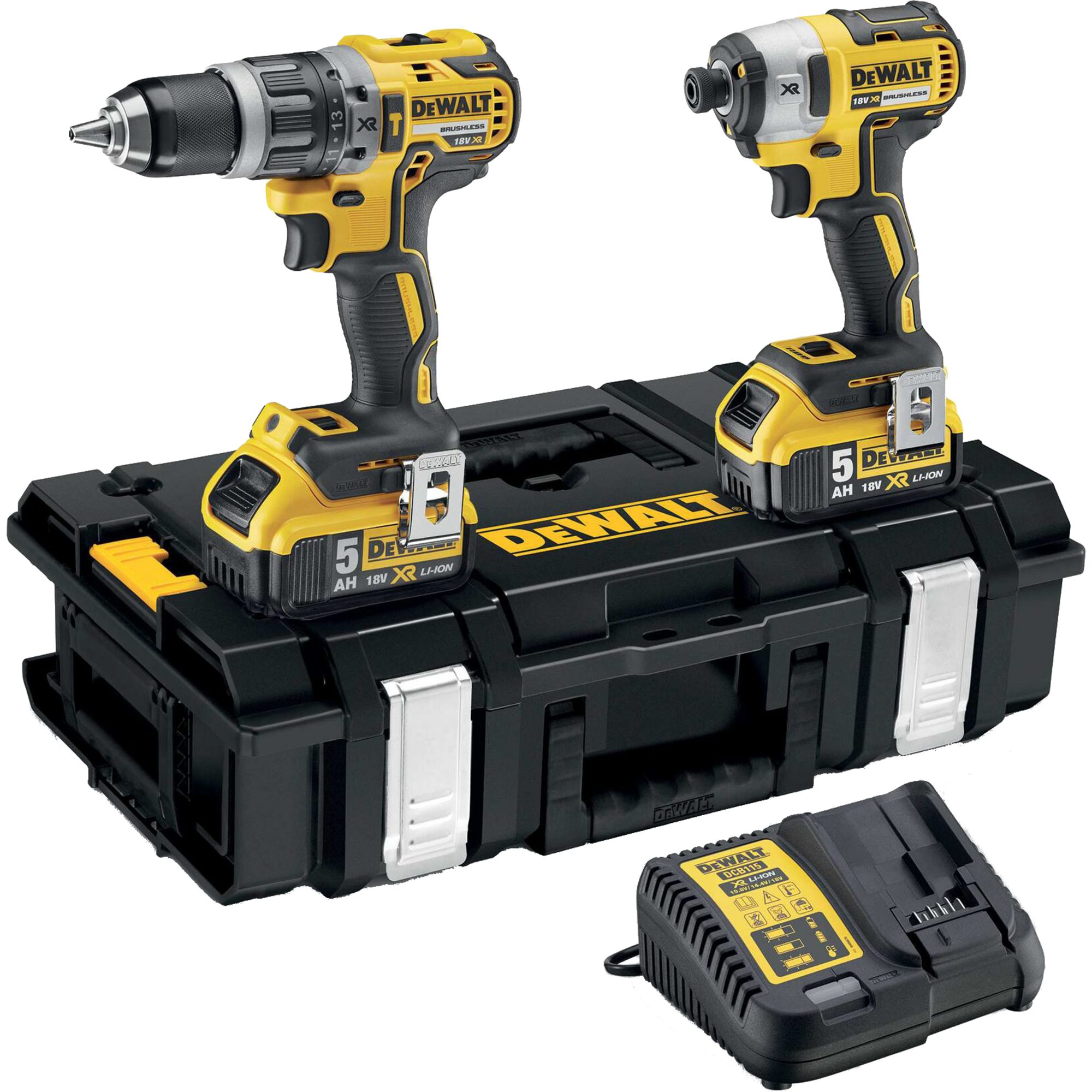 DeWalt Bohrmaschine DEWALT Akku-Schlagbohrschrauber DCK266P2 Set, 18V, 2-tlg., (2x Akku