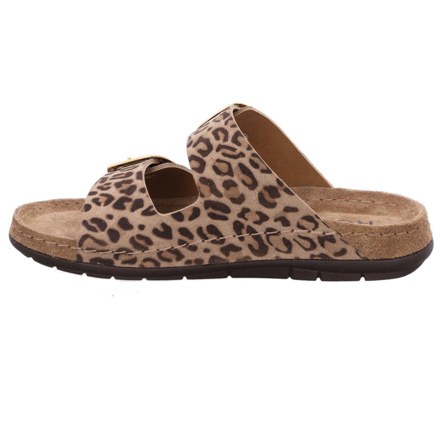 Rohde Rodigo Leo Pantolette Sommerschuh, Hausschuh mit Leo-Print