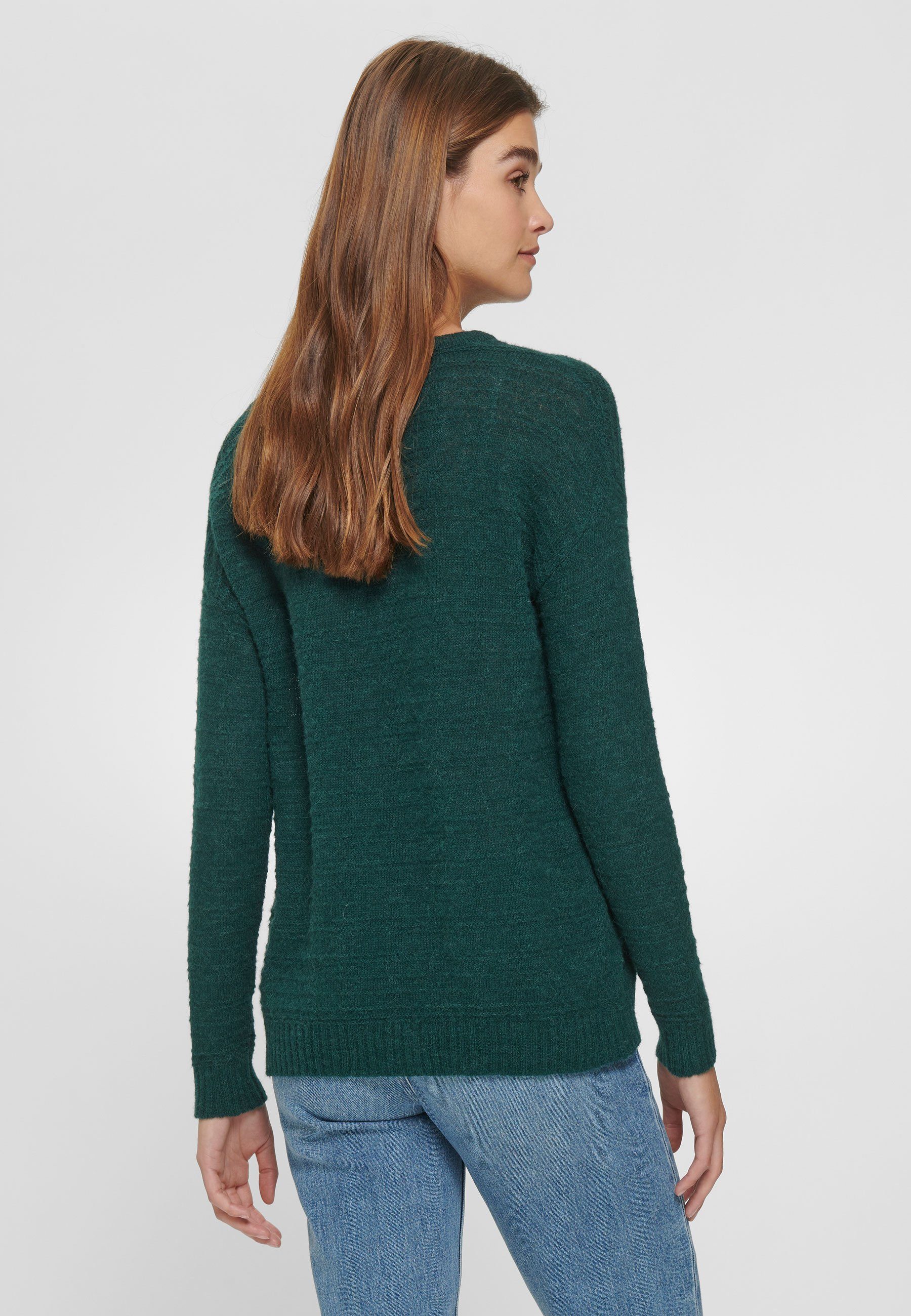 GREEN Strickpullover Alpaca modernem mit Design Peter DARK Hahn