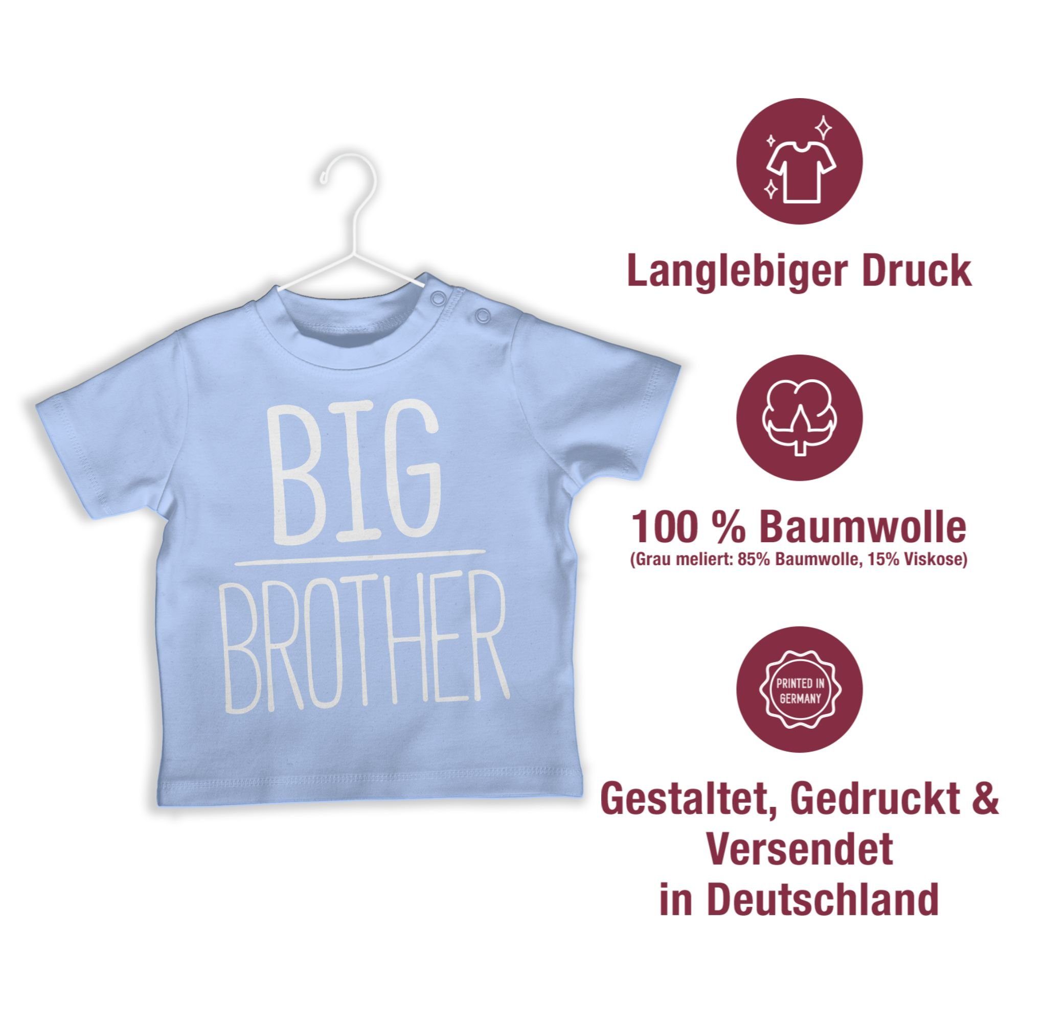 2 T-Shirt Bruder Großer Big Shirtracer Brother Babyblau
