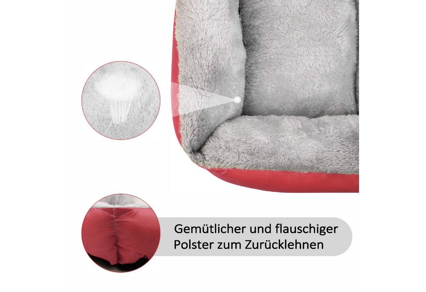 Thumbnail - wuuhoo Tierbett Lucky 60cm I flauschiges und gemütliches Hundesofa, für kleine und mittelgroße Hunde I Haustierbett