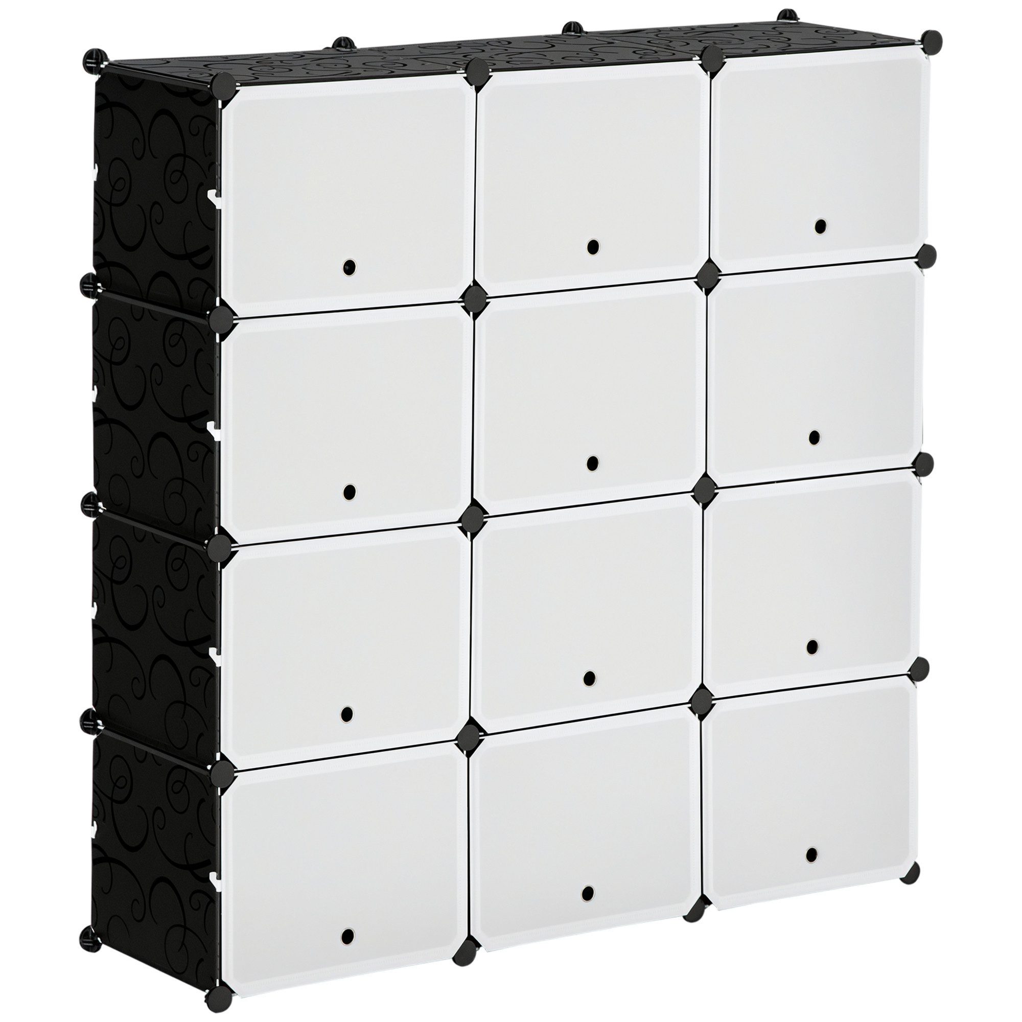 Schuhregal Modulares Regalsystem Steckregal 125x32x125 cm Schwarz