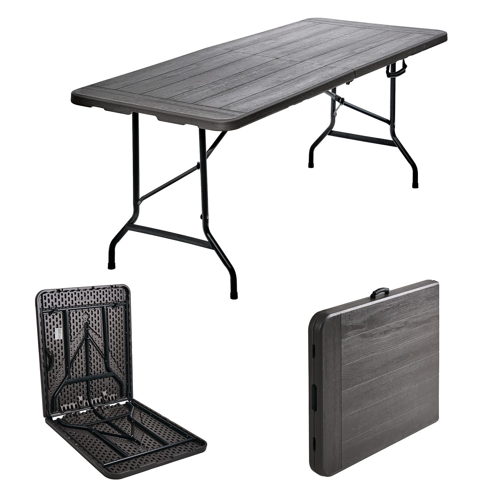 TRUTZHOLM Bierzeltgarnitur Buffettisch Klapptisch 180 x 75 cm Holzoptik klappbar Kunststoff, (1x Produkt, 1-tlg), max.Traglast:150kg