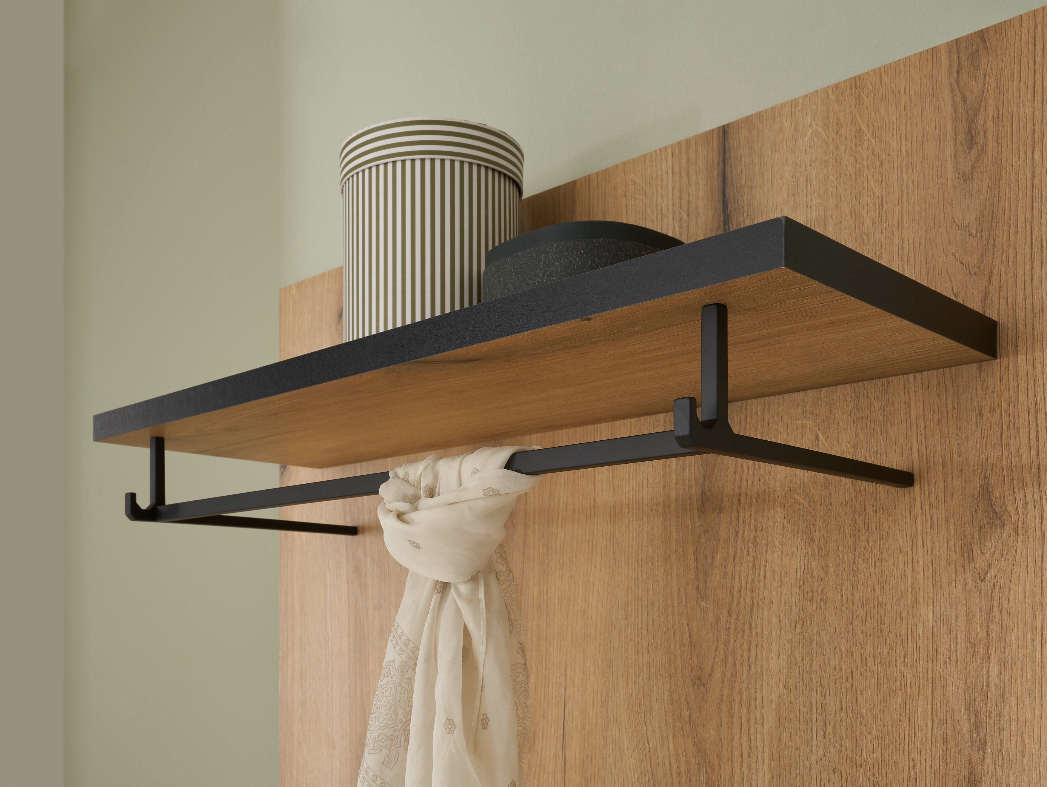 Home affaire Garderobenpaneel Cantara, Wandregal, Flurgarderobe mit Hutablage, Kleiderstange & Haken, vielseitig einsetzbar, in zwei Farben verfügbar, 79 cm bre – Bild 5 von 5