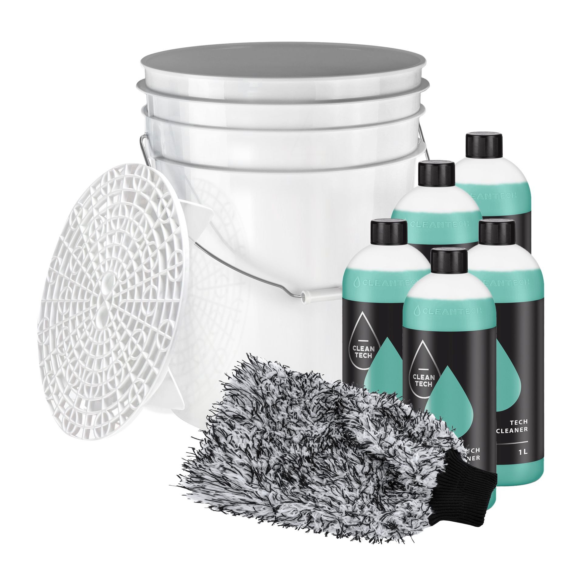 BENBOW BenBow Autowasch-Set: Die Komplettlösung für die Fahrzeugpflege Auto-Reinigungsmittel (Eimer 20L, Schmutzsieb, Handschuh, Autoshampoo 5L)