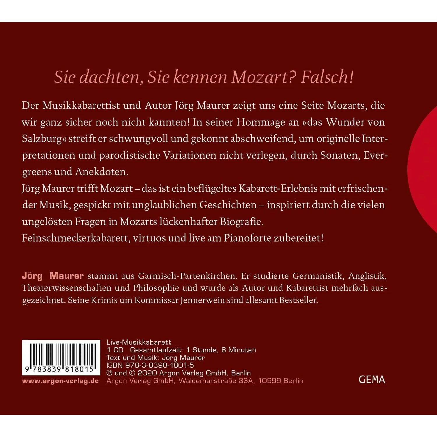 Argon Verlag Hörspiel Jörg Maurer trifft Mozart