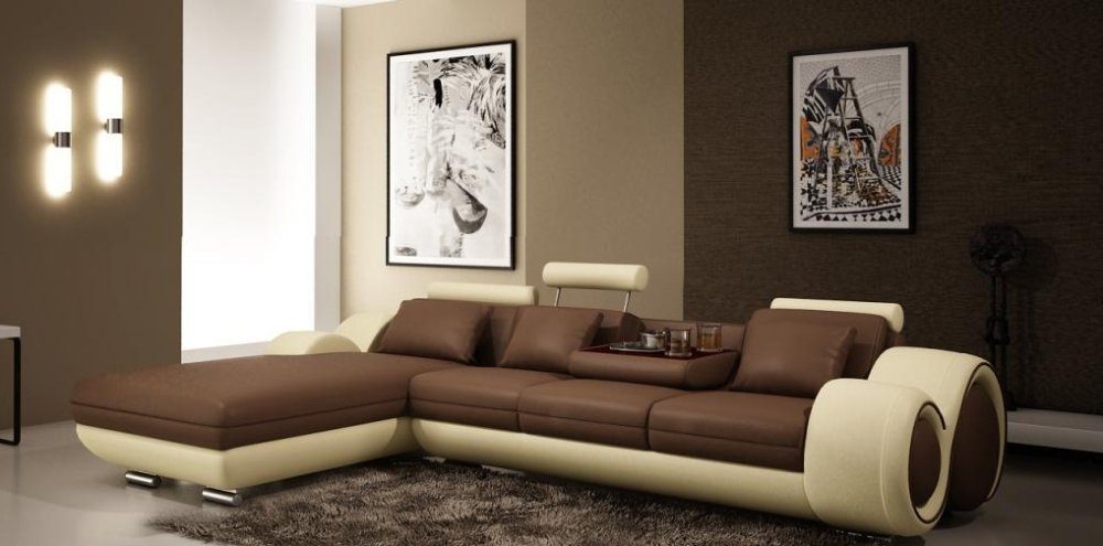 JVmoebel Ecksofa, Patentiertes Design Ecksofa Leder Ecke Sofa Polster Couch