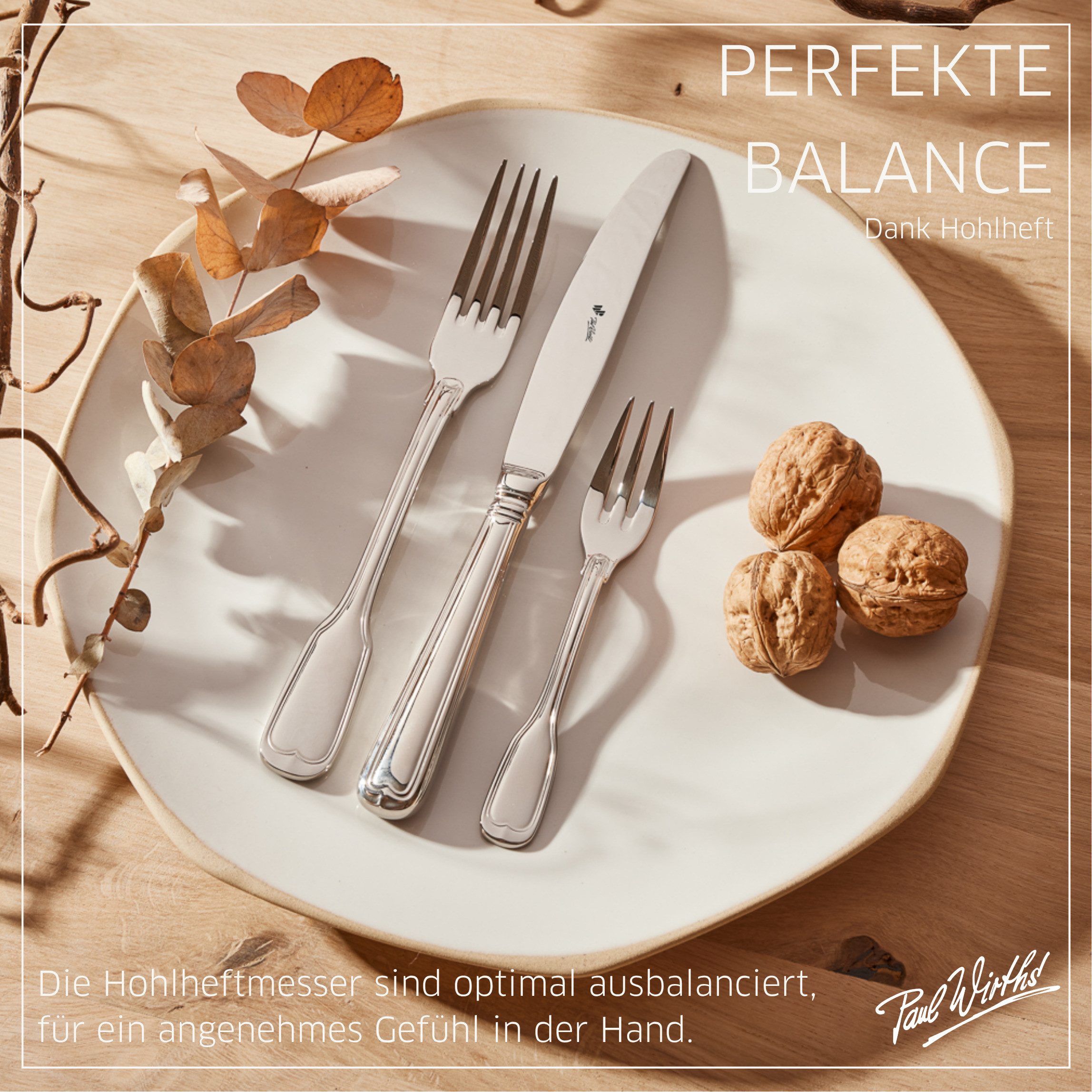 Paul Wirths Besteck-Set AUGSBURGER FADEN (24-tlg), 6 Personen, 13/0 18/10, hochglanzpoliert